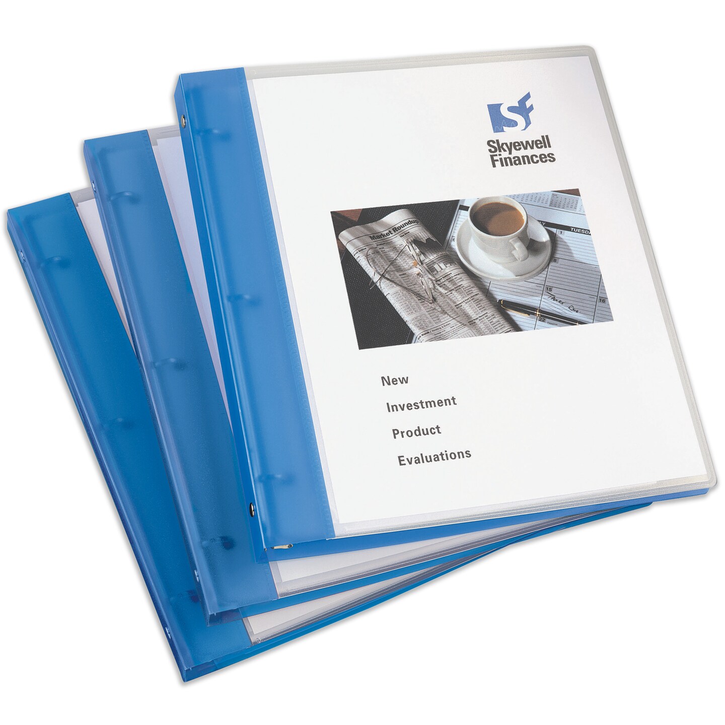 Avery Flexible View 3 Ring Binder, 1/2 Inch Round Rings, 3 Blue Binders  (17670)