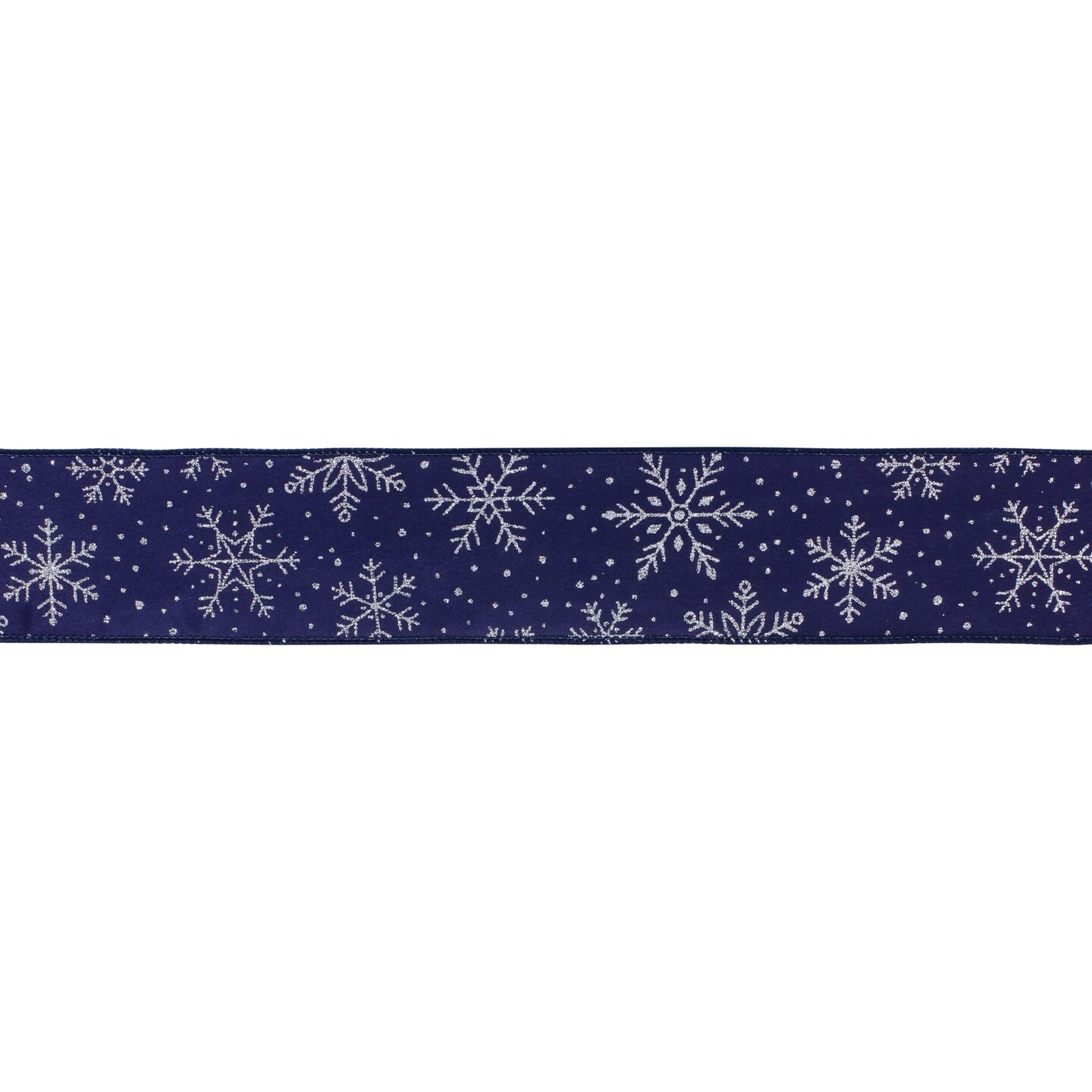 Melrose Snowflake Christmas Wired Craft Ribbon - 2.5" x 20 Yards - Blue and Silver