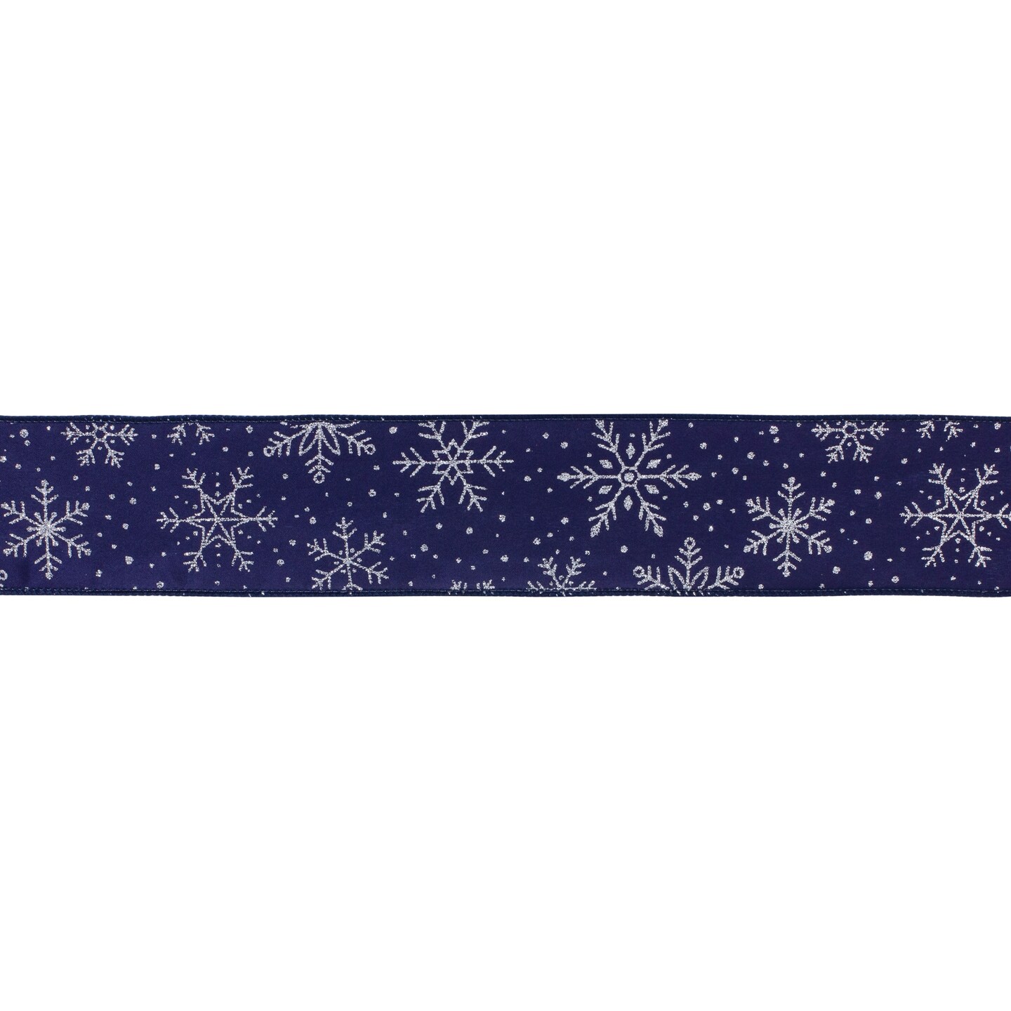 Melrose Snowflake Christmas Wired Craft Ribbon - 2.5&#x22; x 20 Yards - Blue and Silver