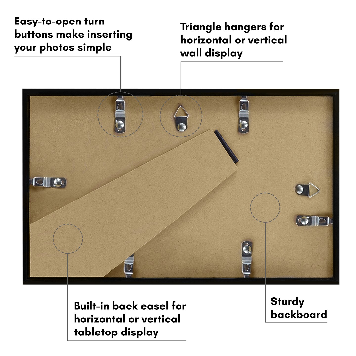 Americanflat 7x12 Mini Instant Photo Collage Picture Frame with 3 Openings for 2.1x3.4 Photos - Double White Mat - Instax Mini Photo Frame - Shatter Resistant Glass - Hanging Hardware with Easel - Black