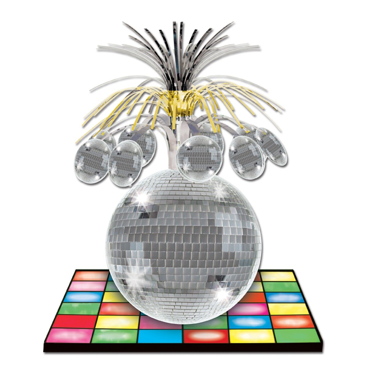 Party Central Club Pack of 12 Gold and Silver Disco Ball Cutout Tabletop Centerpiece Decors 13"