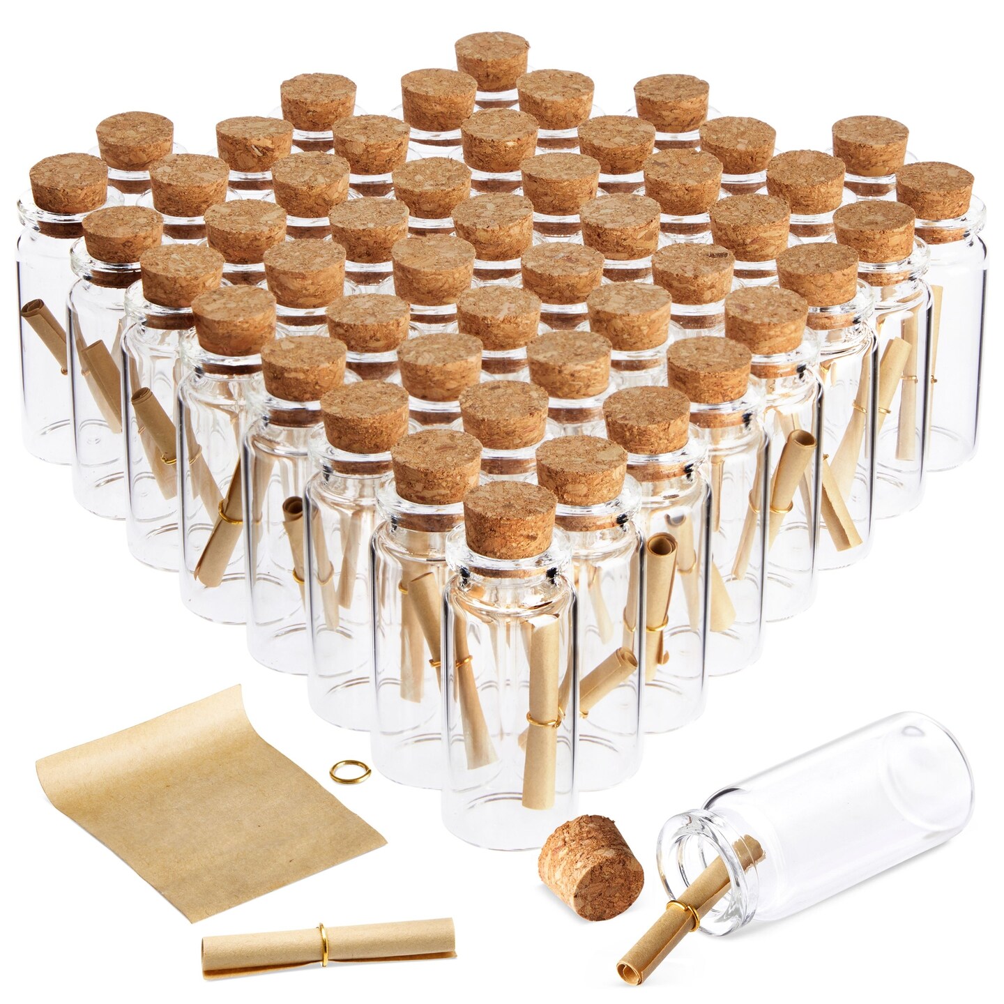 12 Pack Small Glass Jars with Cork Lids, 50ml Mini Bottles for DIY