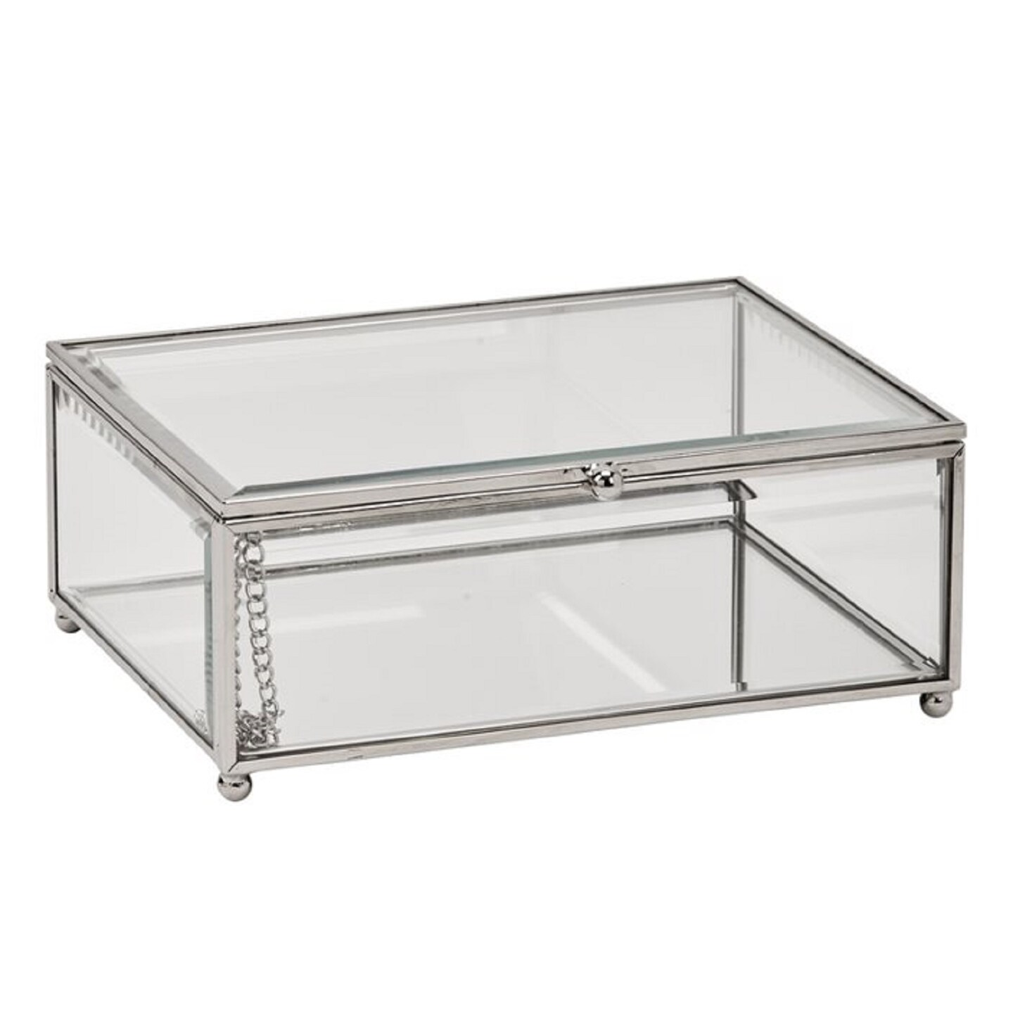 Contemporary Home Living 7.25" Rectangular Transparent Glass Hinged Box