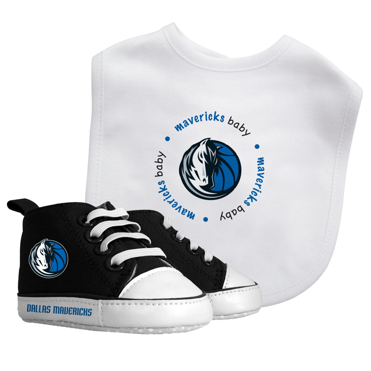 Baby Fanatic   2 Piece Bid and Shoes - NBA Dallas Mavericks - White Unisex Infant Apparel
