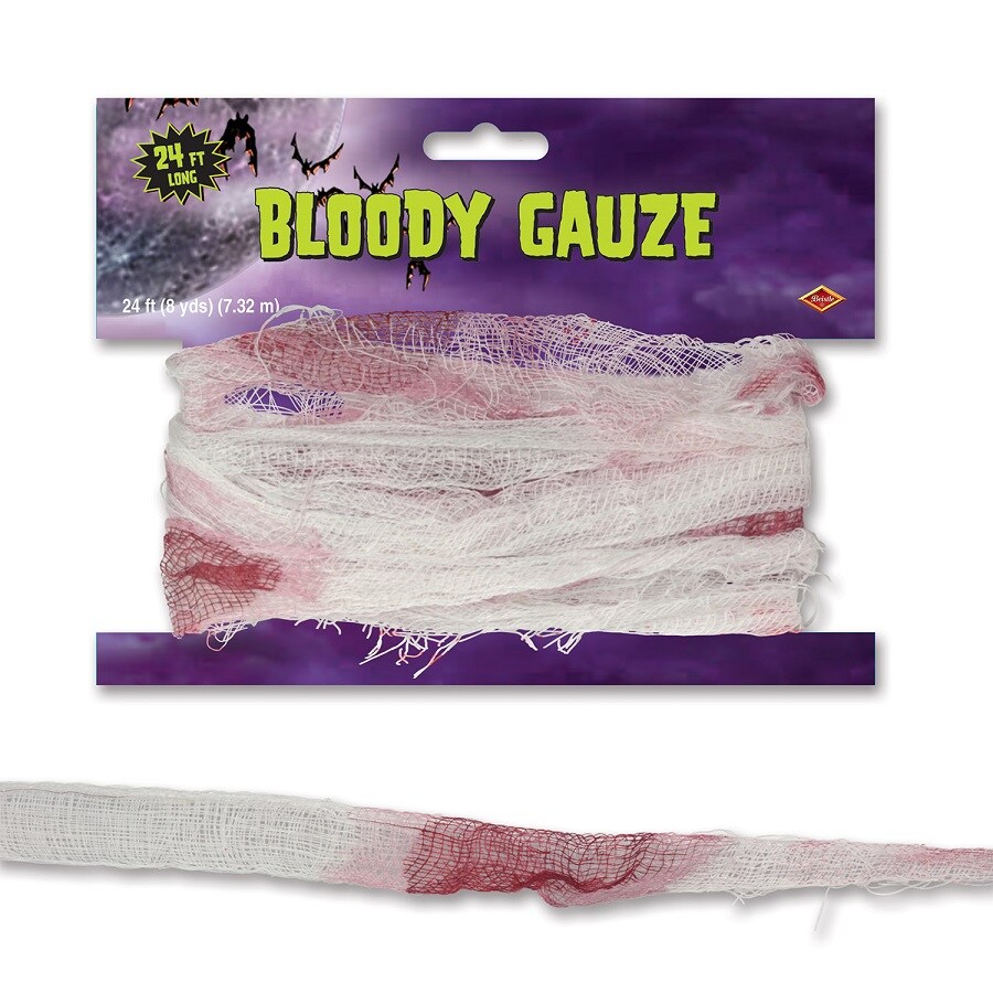 Beistle Pack of 12 Scary Bloody Gauze Halloween Party Decorations 24'