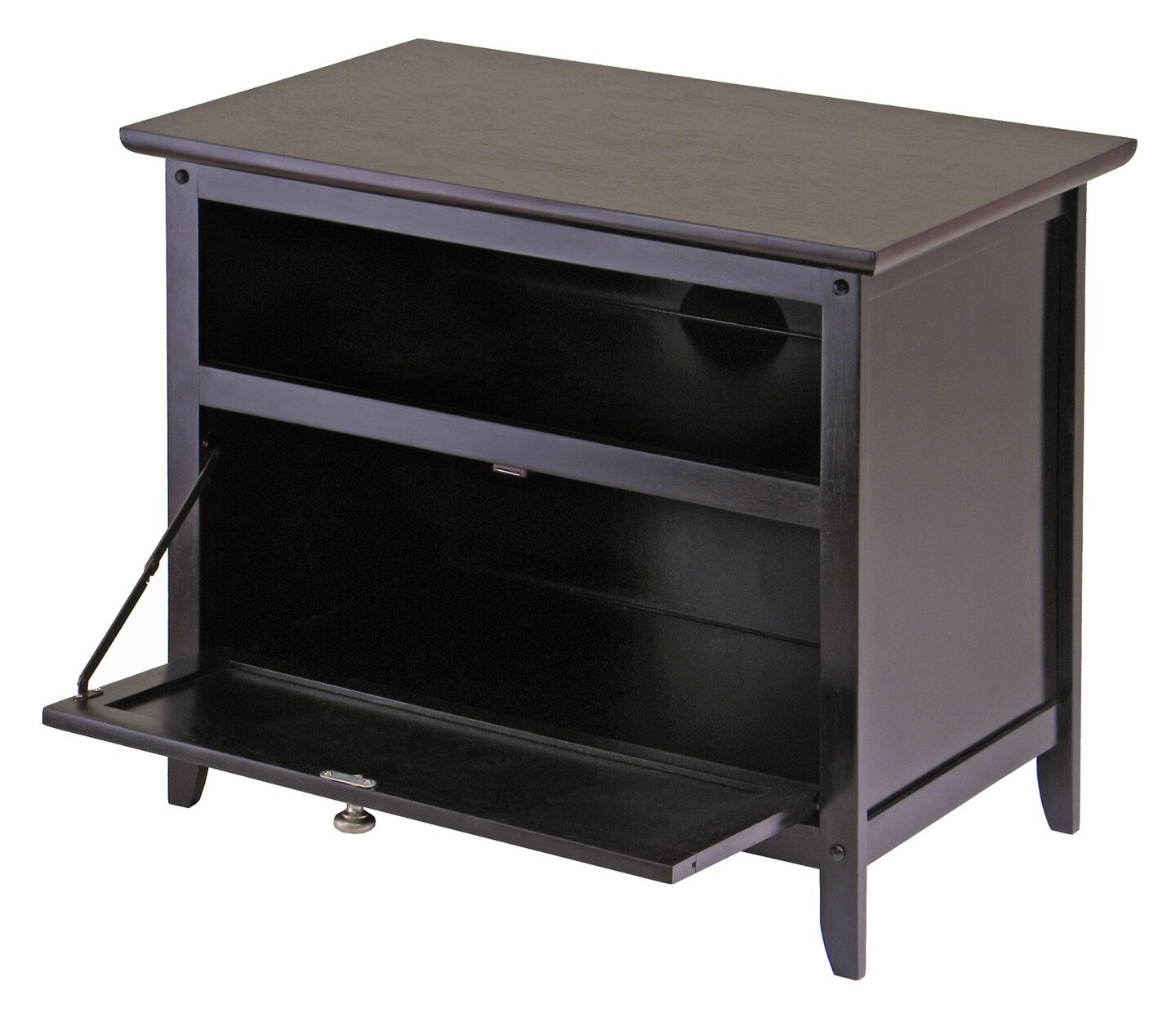 Contemporary Home Living 25" Dark Espresso Elegant Zara Rectangular TV Stand