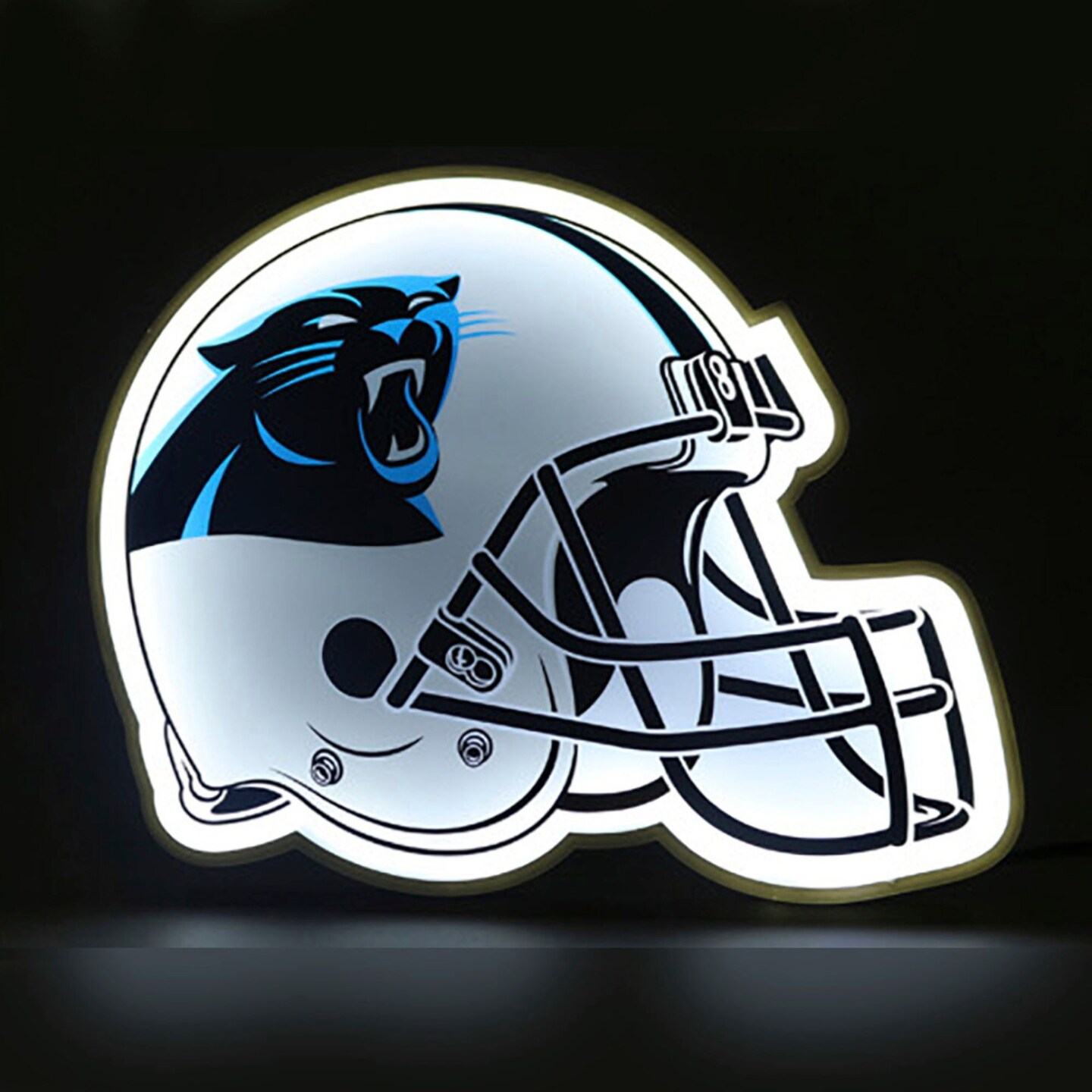 The Memory Company 13.5 Black and Blue NFL Carolina Panthers LED Helmet  Lamp