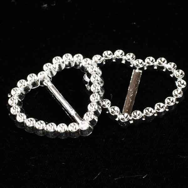 The Ribbon People Club Pack of 300 Silver Rhinestone Slip On Heart Pieces 1.25&#x22;