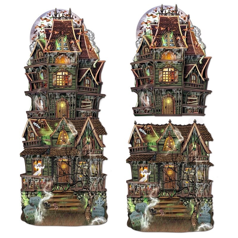 Beistle Club Pack of 24 Spooky Jumbo Haunted House Cutout Halloween Decorations 24.5&#x22;