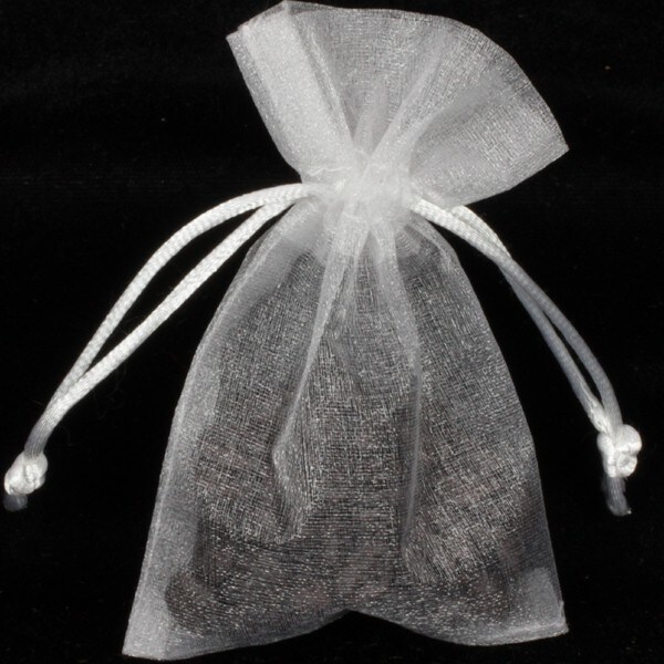The Ribbon People Club Pack of 144 White Solid Organza Gift Bags 3&#x22; x 4&#x22;