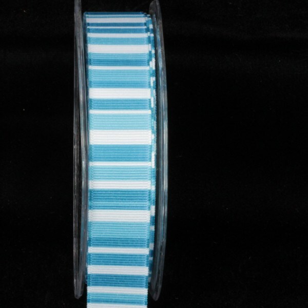 The Ribbon People Blue and White Striped Wired Craft Ribbon 1&#x22; x 54 Yards
