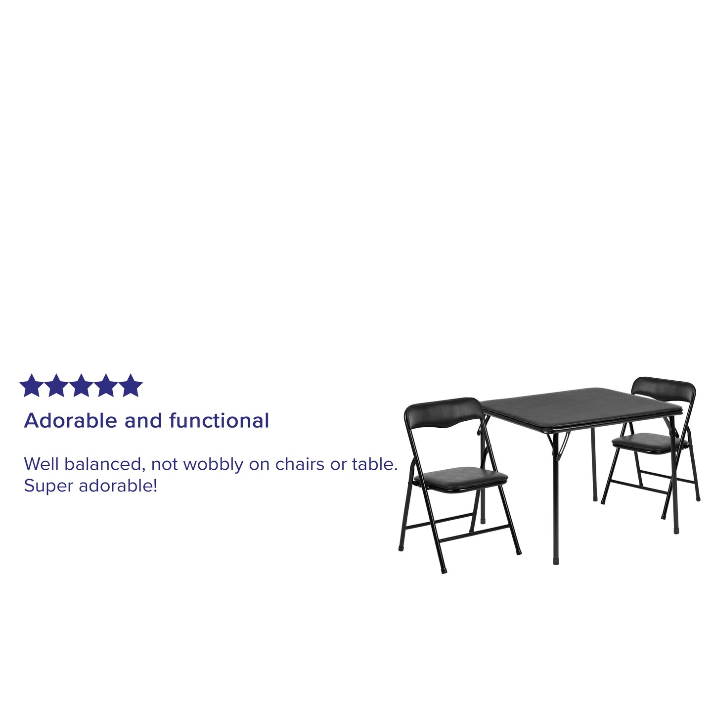 Emma and Oliver Kids 3 Piece Folding Table and Chair Set - Kids Activity Table Set