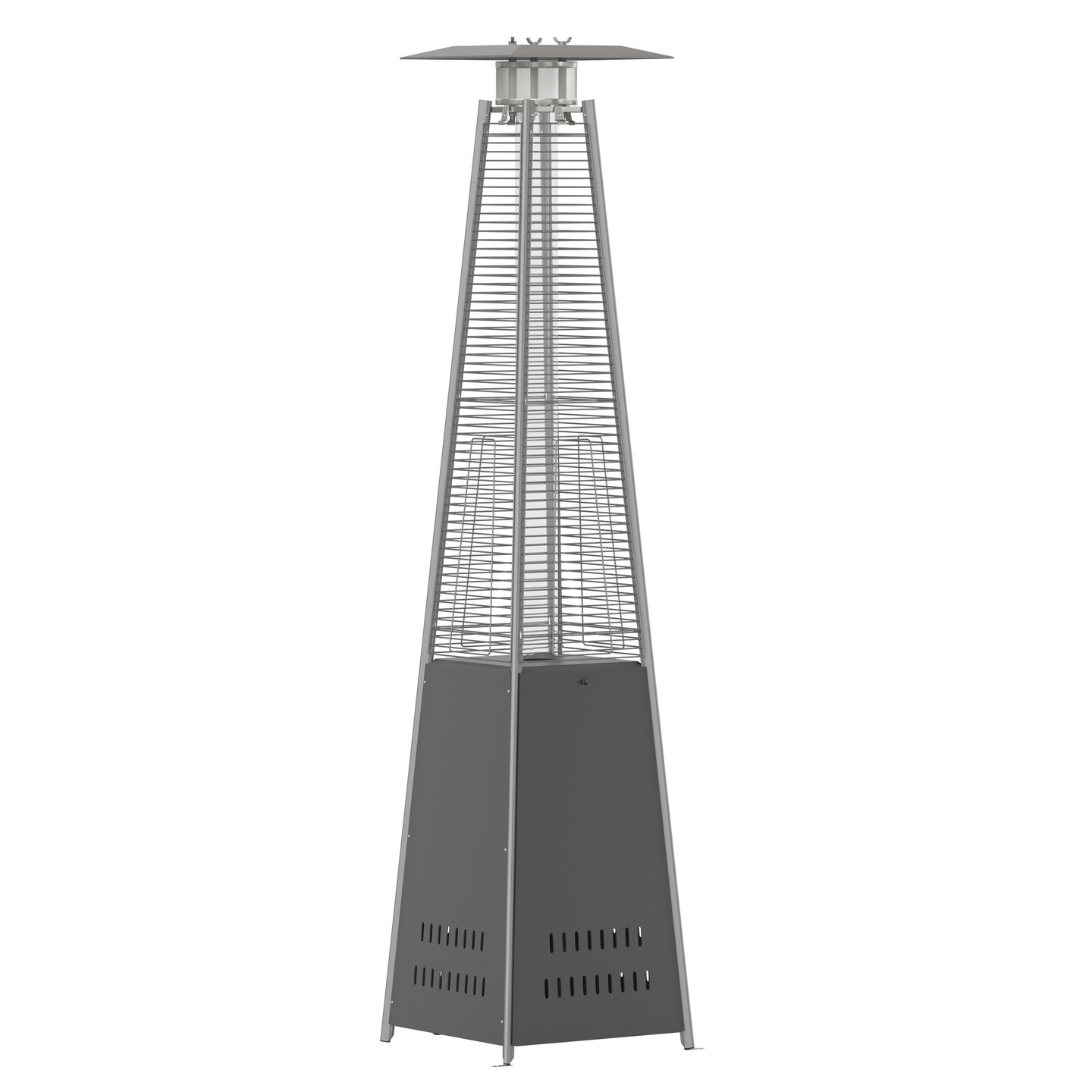 Merrick Lane Stainless Steel Pyramid Shape Portable Outdoor Patio Heater - 7.5 Feet Tall