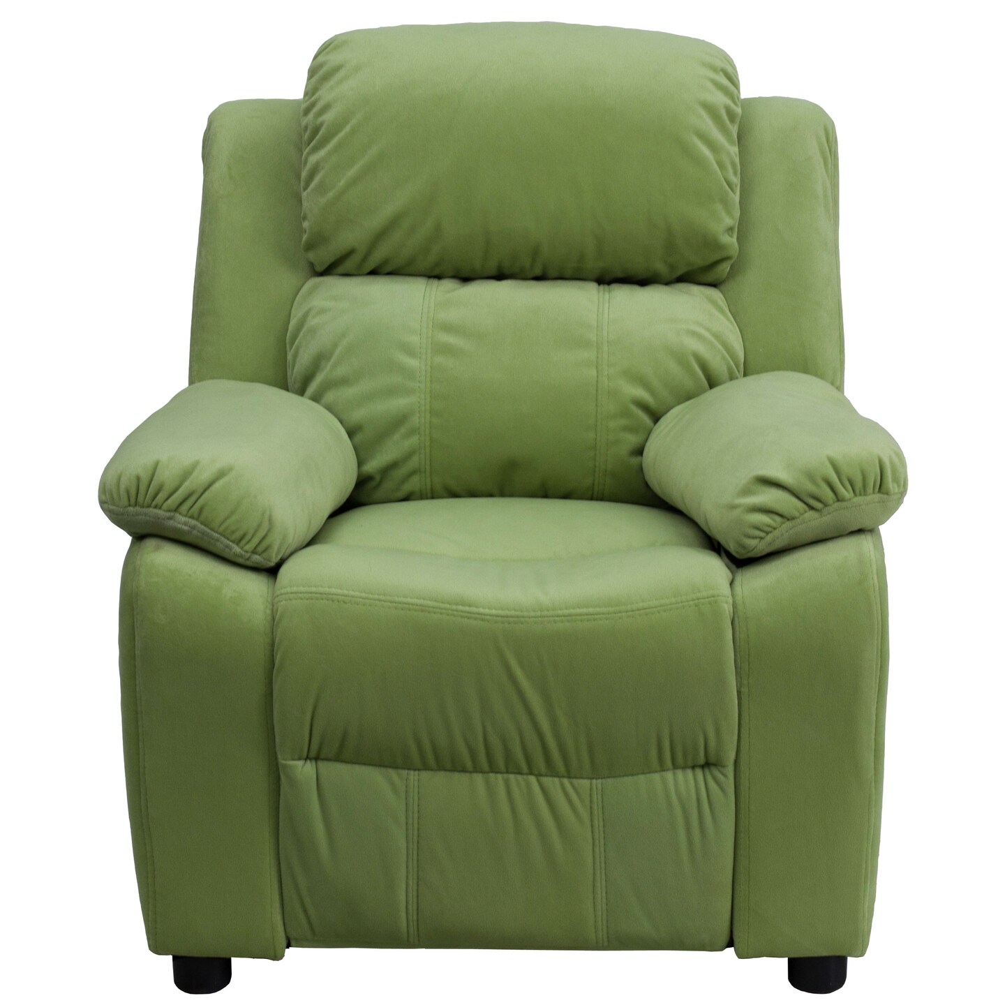 Emma and Oliver Deluxe Padded Contemporary Kids Recliner with Storage Arms