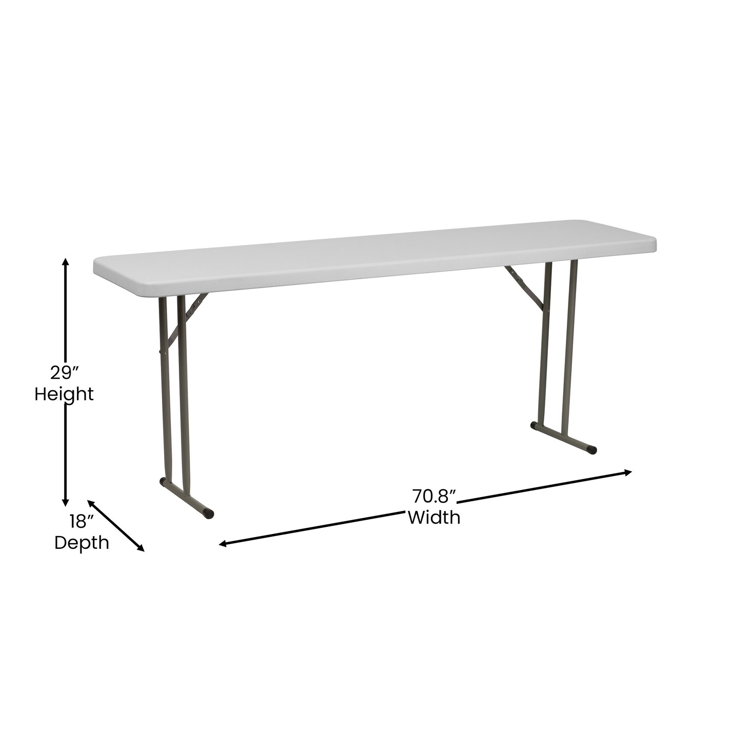 Emma and Oliver 70.8 Inch Plastic Folding Training Table