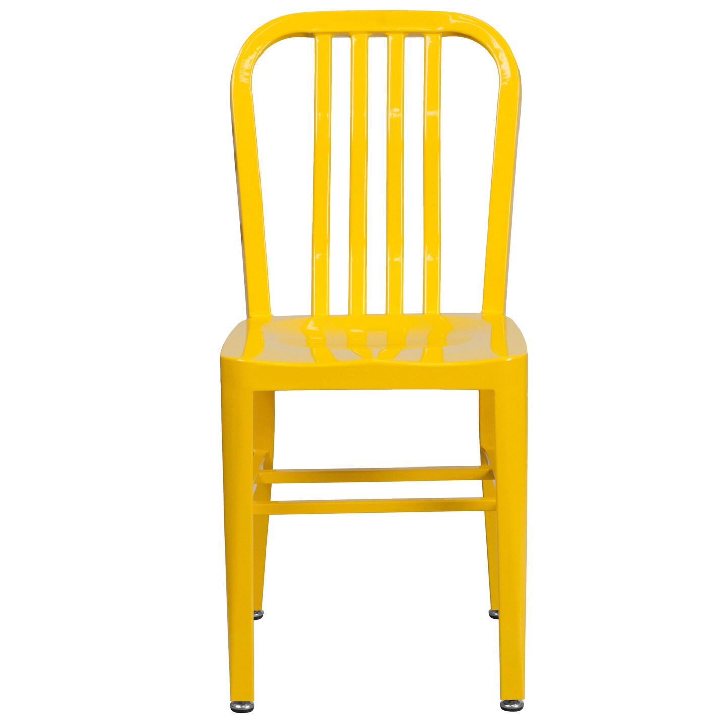 Merrick Lane Santorini 18 Inch Galvanized Steel Indoor/Outdoor Dining Chair with Slatted Back And Powder Coated Finish