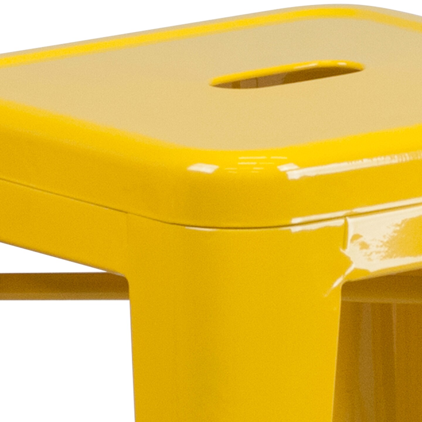 Merrick Lane Newark Series Backless Metal Stool with Square Seat for Indoor-Outdoor Use