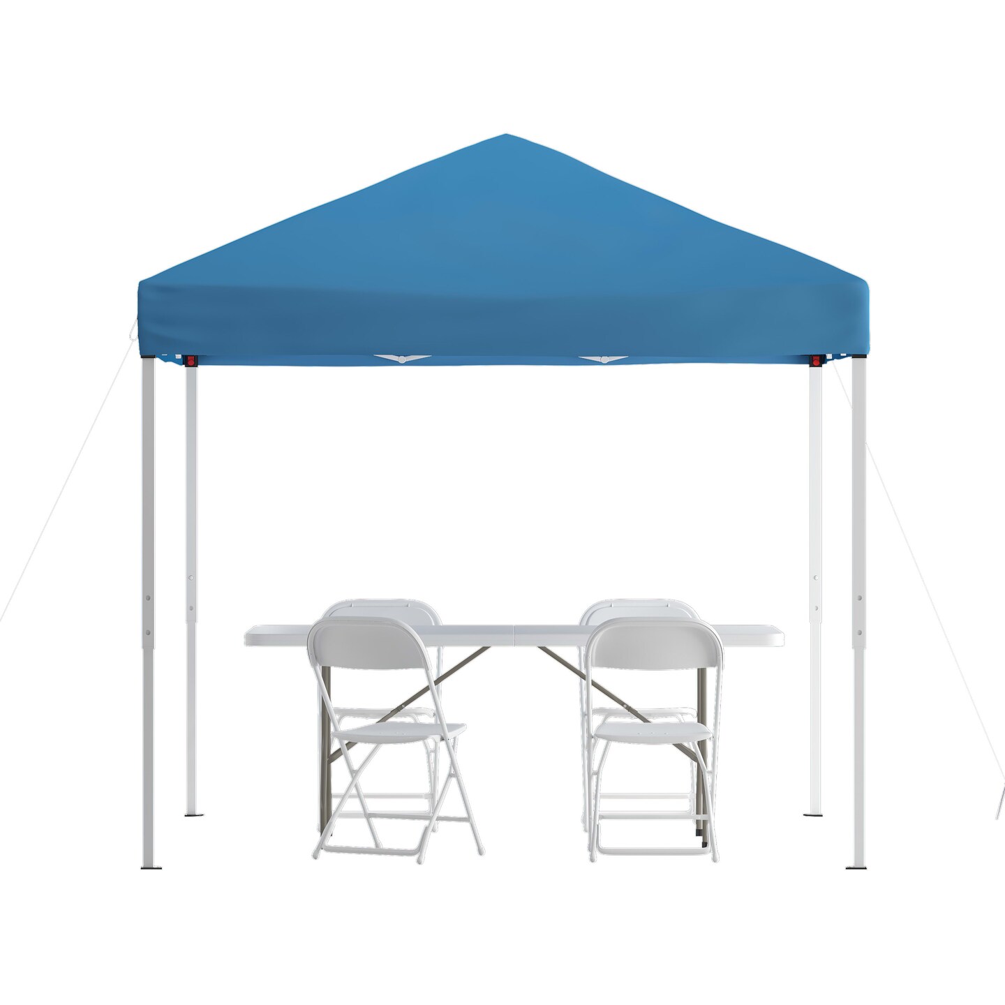 Emma and Oliver Outdoor Event/Tailgate Set with Pop Up Event Canopy with Carry Bag, Bi-Fold Table and 4 Folding Chairs