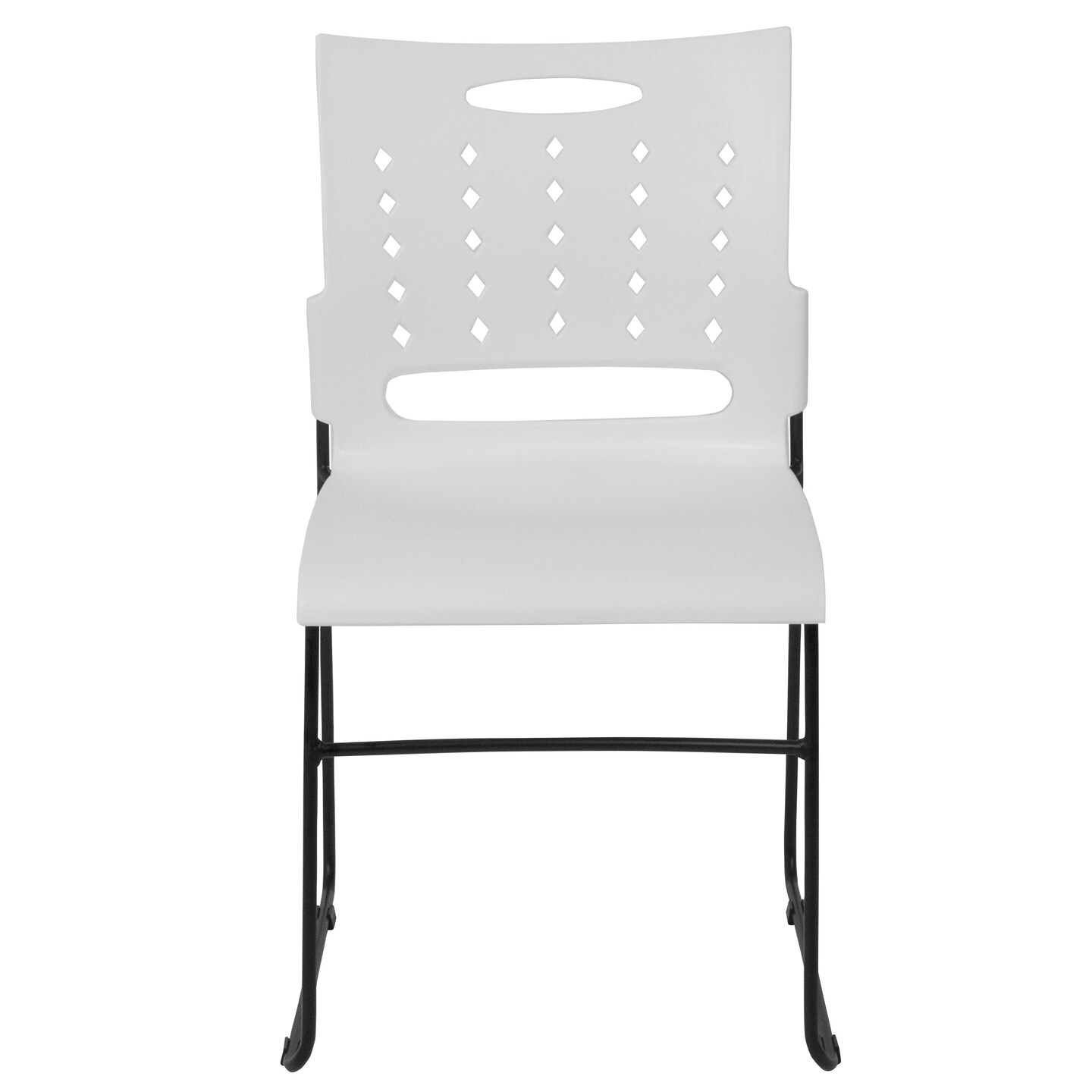 Emma and Oliver Home Office Plastic Accent Sled Base Stack Chair - Air-Vent Back