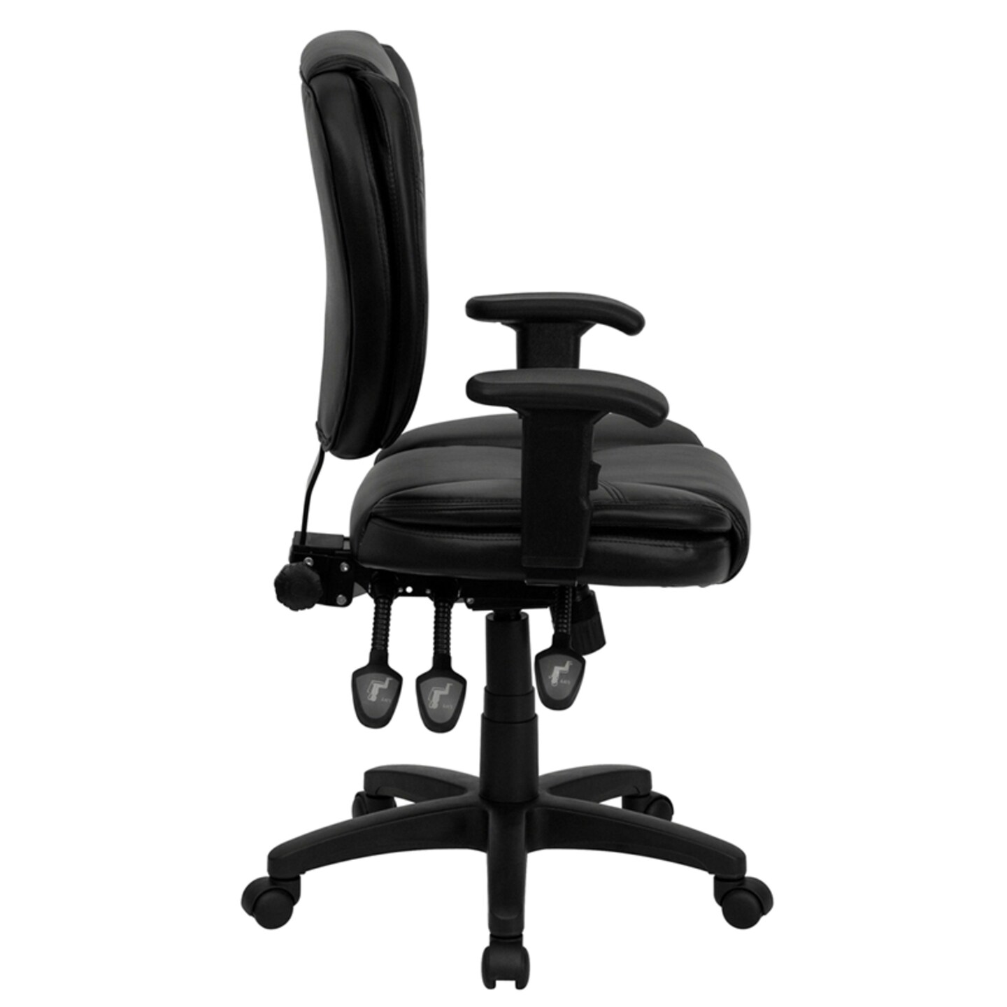 Emma and Oliver Mid-Back Multifunction Pillow Top Swivel Ergonomic Task Office Chair with Arms