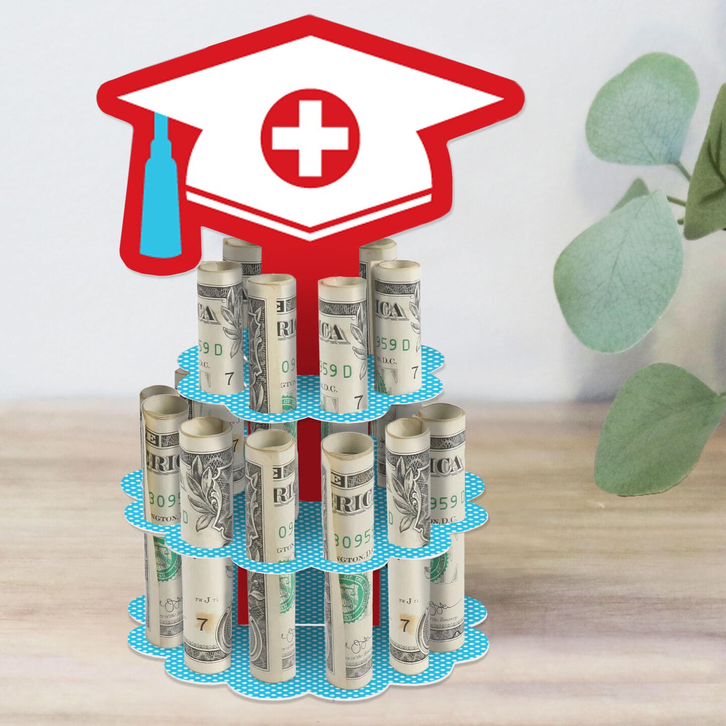 Big Dot of Happiness Nurse Graduation - DIY Medical Nursing Graduation Party Money Holder Gift - Cash Cake