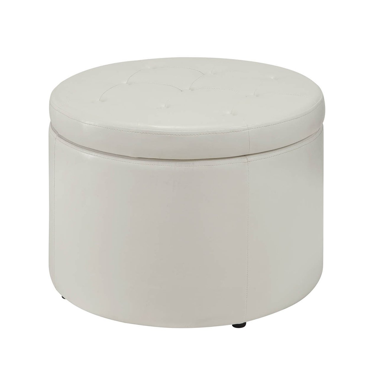 Convenience Concepts Designs4Comfort Round Shoe Ottoman, Ivory
