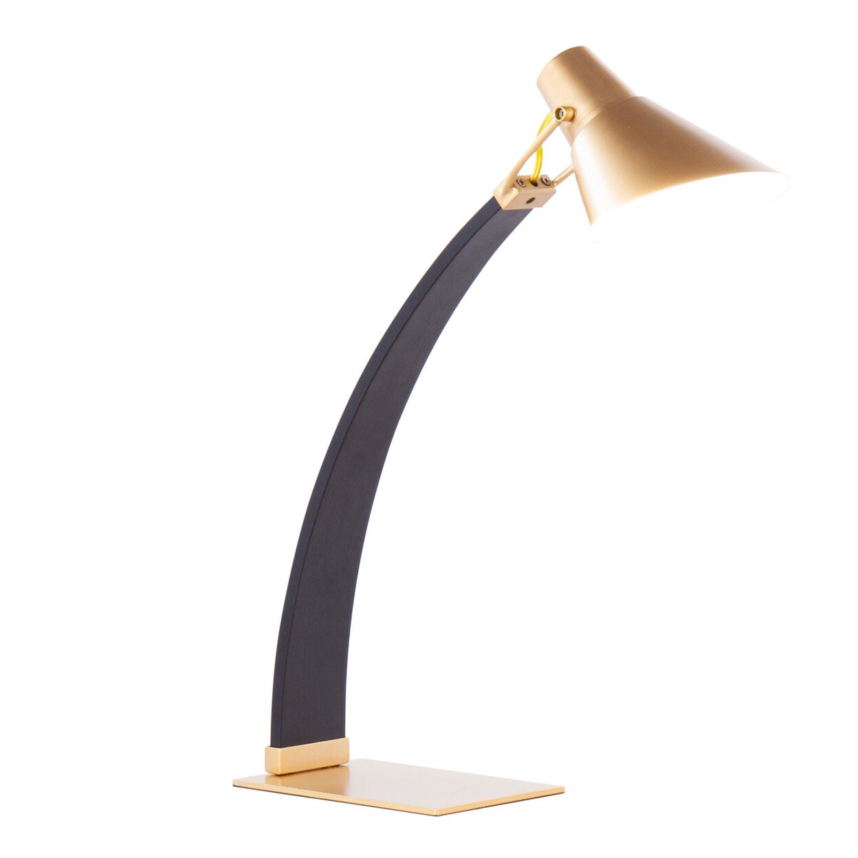Lumisource Noah Contemporary Table Lamp in Black Wood and Gold Metal by