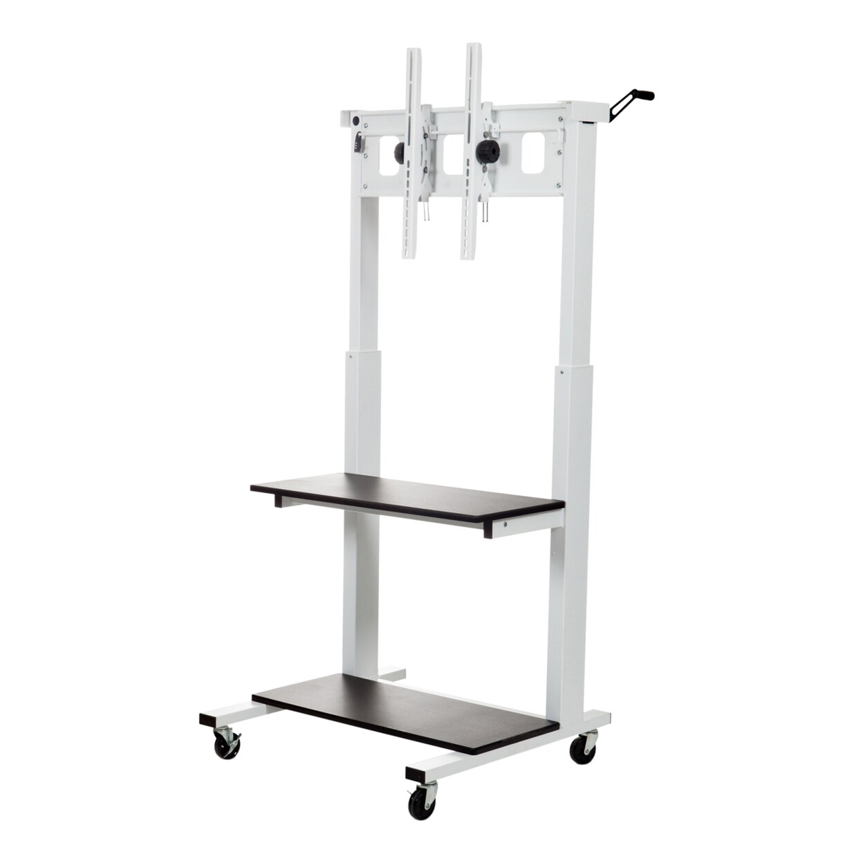 Luxor Home Office Crank Adjustable Flat Panel Clcd Lcd Tv Cart - White, Black