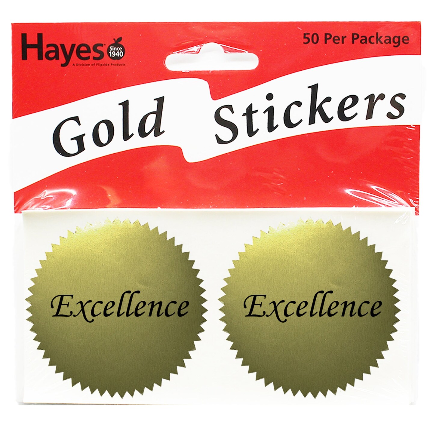 Excellence 2&#x22; Gold Certificate Seals, 50 Per Pack, 6 Packs