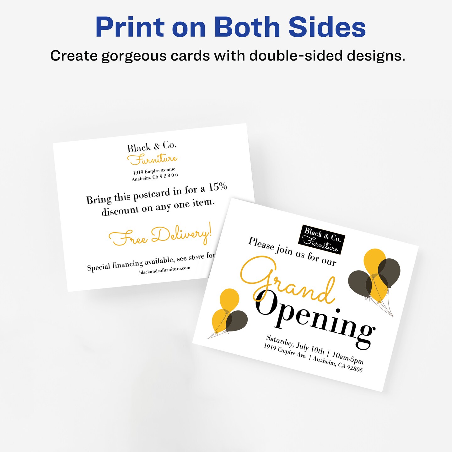 Avery Printable Postcards, 4.25&#x22; x 5.5&#x22;, White, 200 Blank Postcards for Laser Printers (5689)