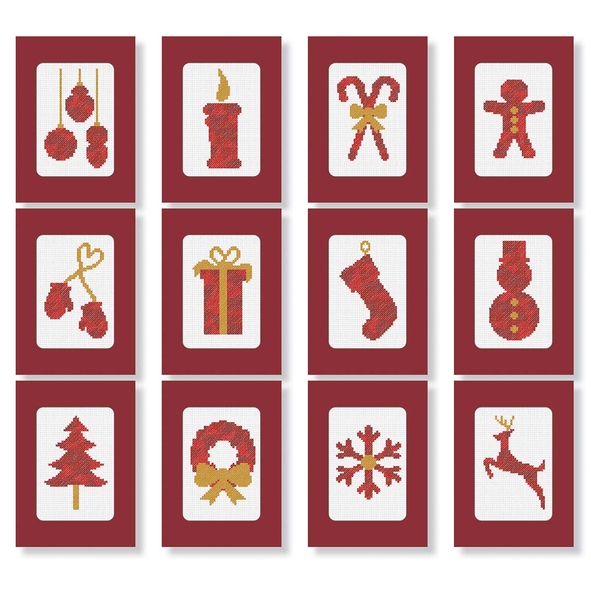 Herrschners Christmas Greeting Cards Stamped Cross-Stitch Kit