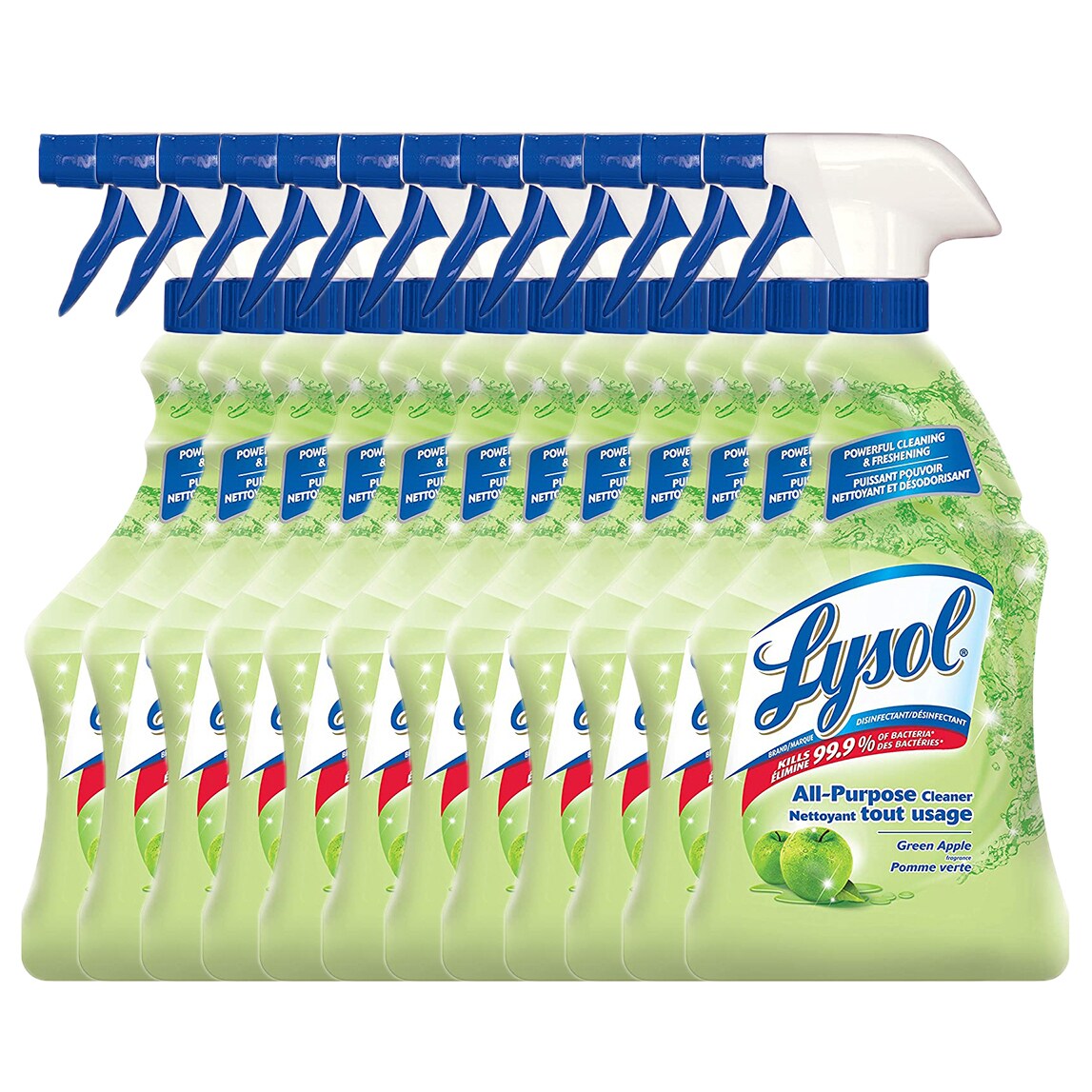 Lysol   All Purpose Cleaner, Trigger, Green Apple, 650ml, Powerful Cleaning and Freshening (12 pack)