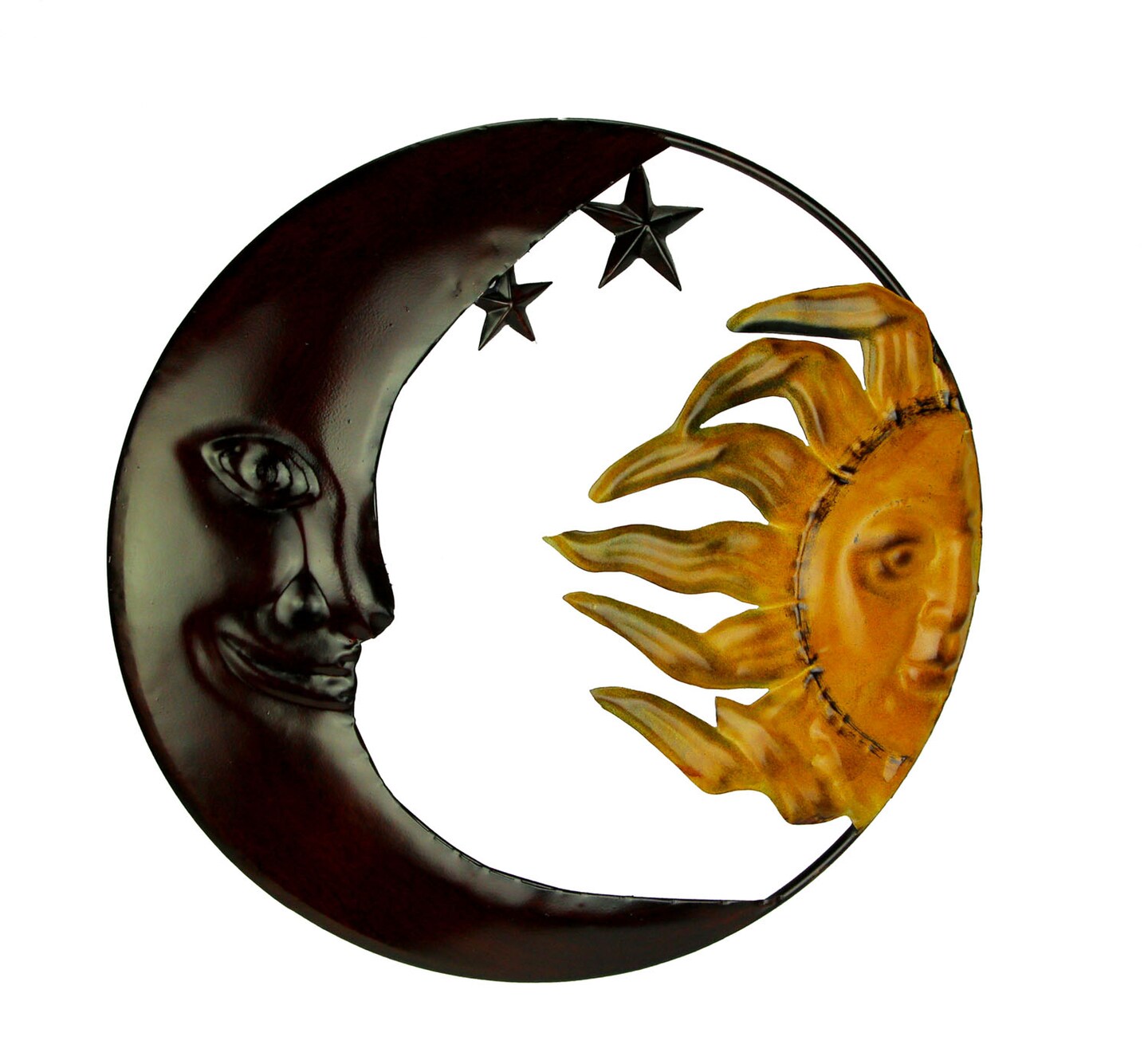 Metal Art Celestial Sun and Moon Indoor Outdoor Wall Decor