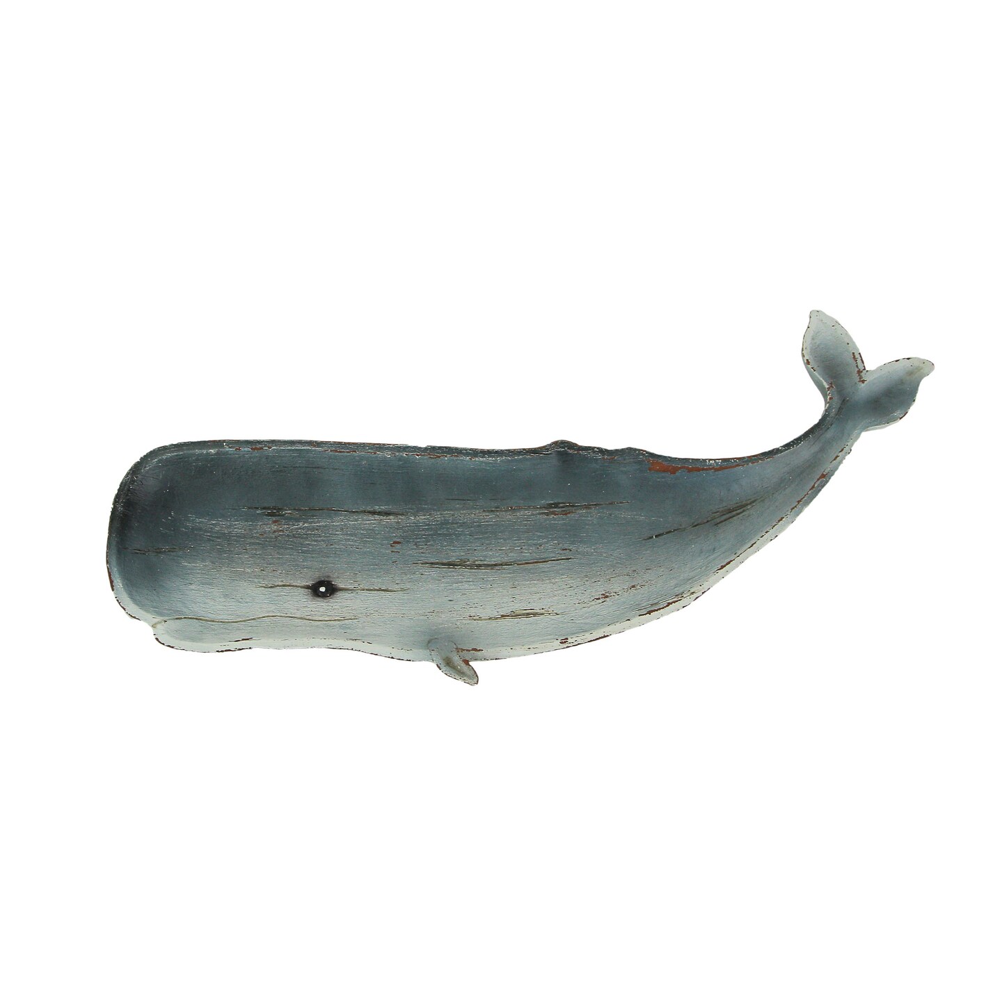 Hand Carved Wooden Blue Whale Platter Decorative Serving Tray 15 Inch