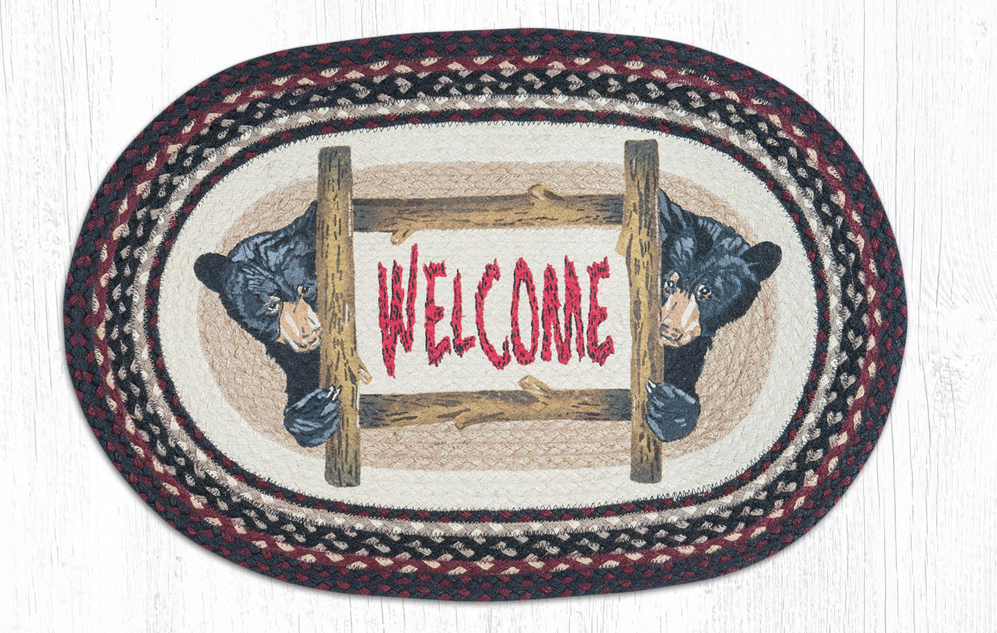 Earth Rugs OP-344 Bear Welcome Oval Patch 20&#x22; x 30&#x22;