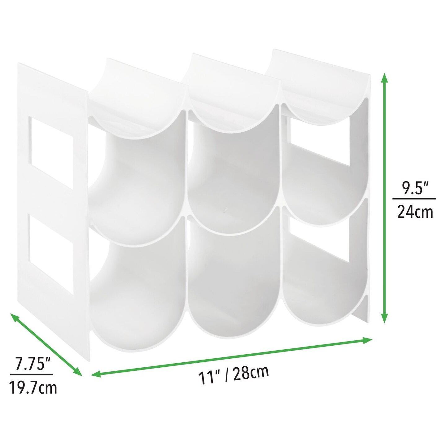 mDesign Plastic Water Bottle/Wine Rack Organizer, 3 Tiers, 9 Bottles
