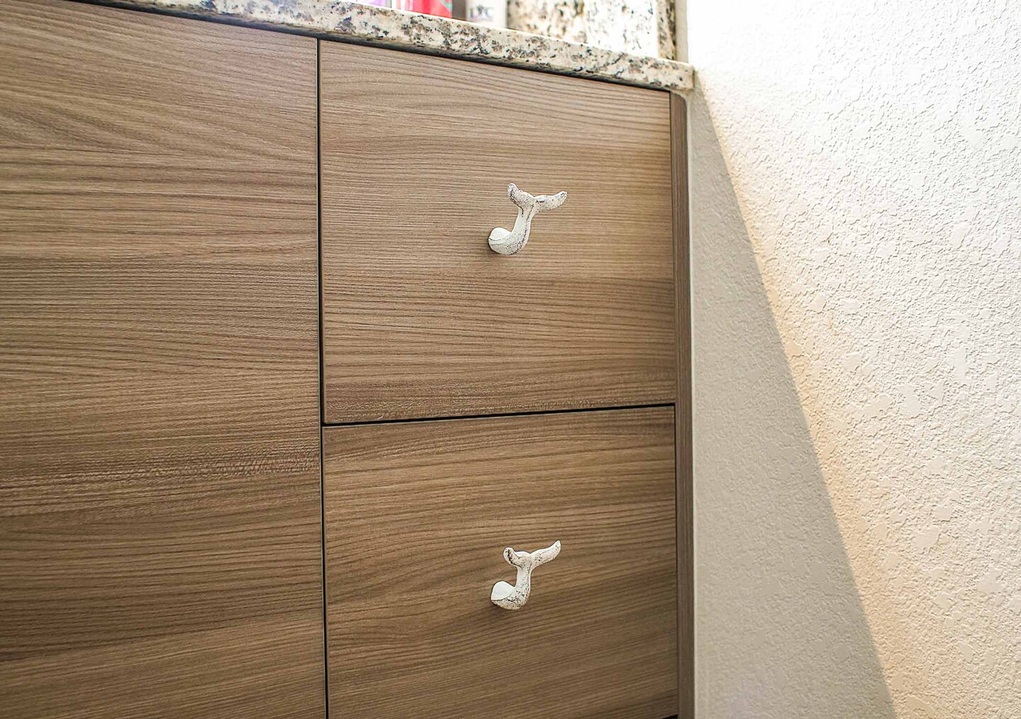 Cast Iron Whale Tail Drawer Pulls Cabinet Knobs Coastal Decor Handles Set of 12