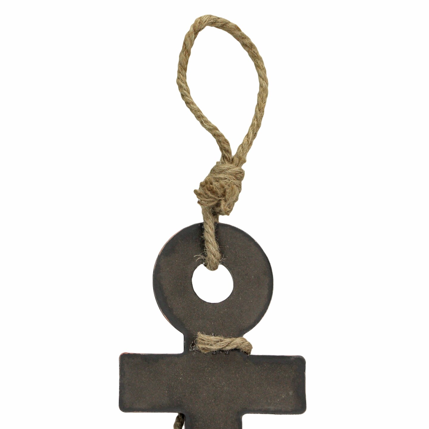 24 inch Wooden Ship Anchor and Rope Nautical Wall Hanging