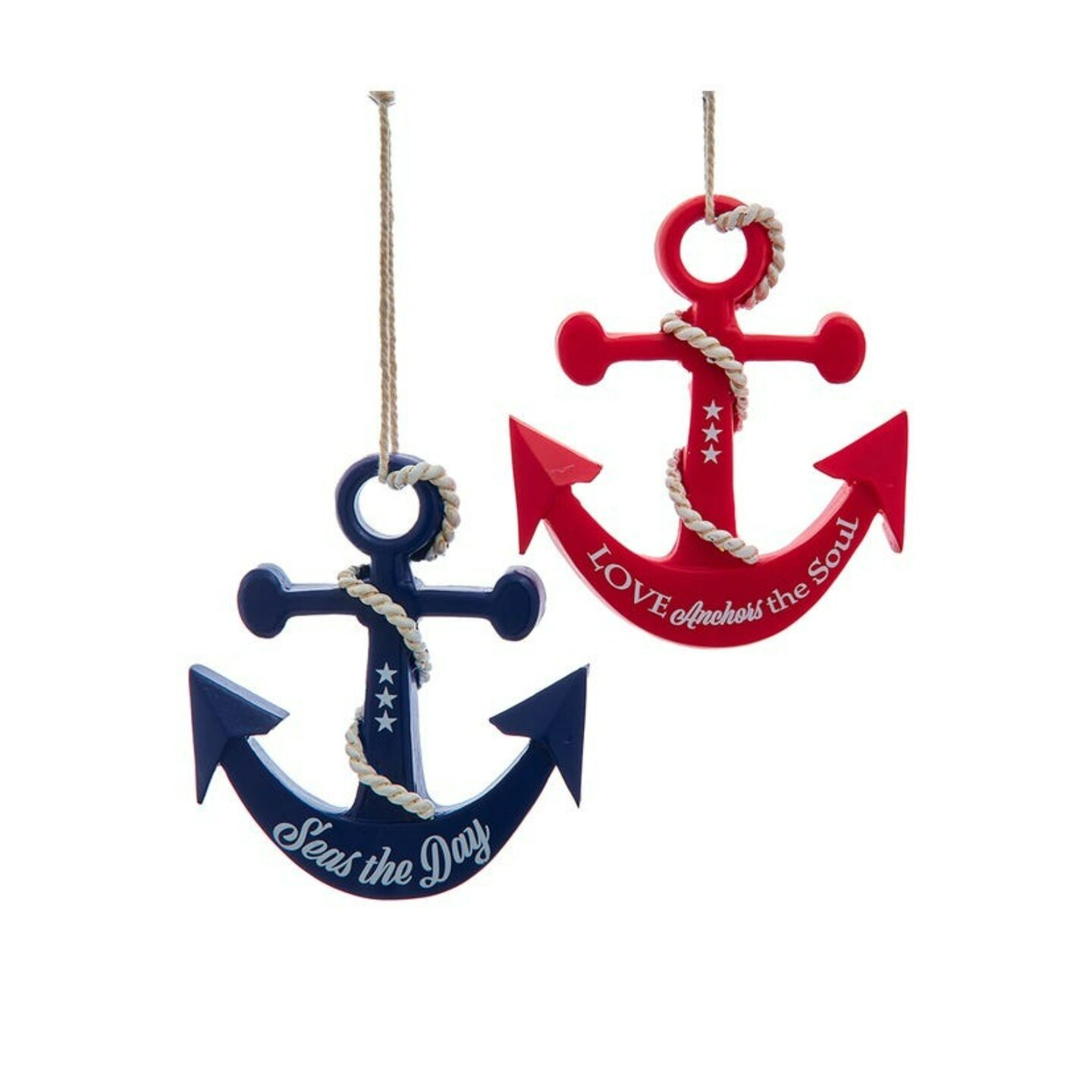 KSA Club Pack of 12 Red and Blue Anchor Christmas Ornaments 3.5" Michaels