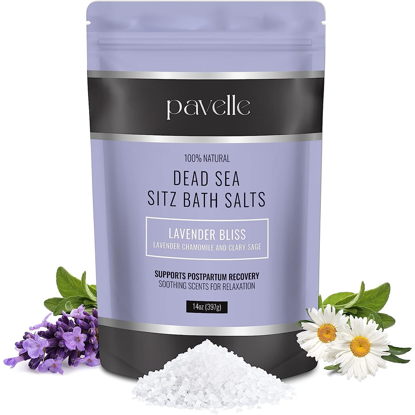Pavelle Dead Sea Sitz Bath Salts, Sitz Bath Soak for PostPartum Pain