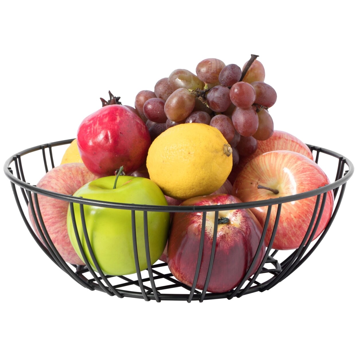 Black Iron Wire Fruit Bowl 11In Durable Storage Basket For Fruits Vegetables Bread