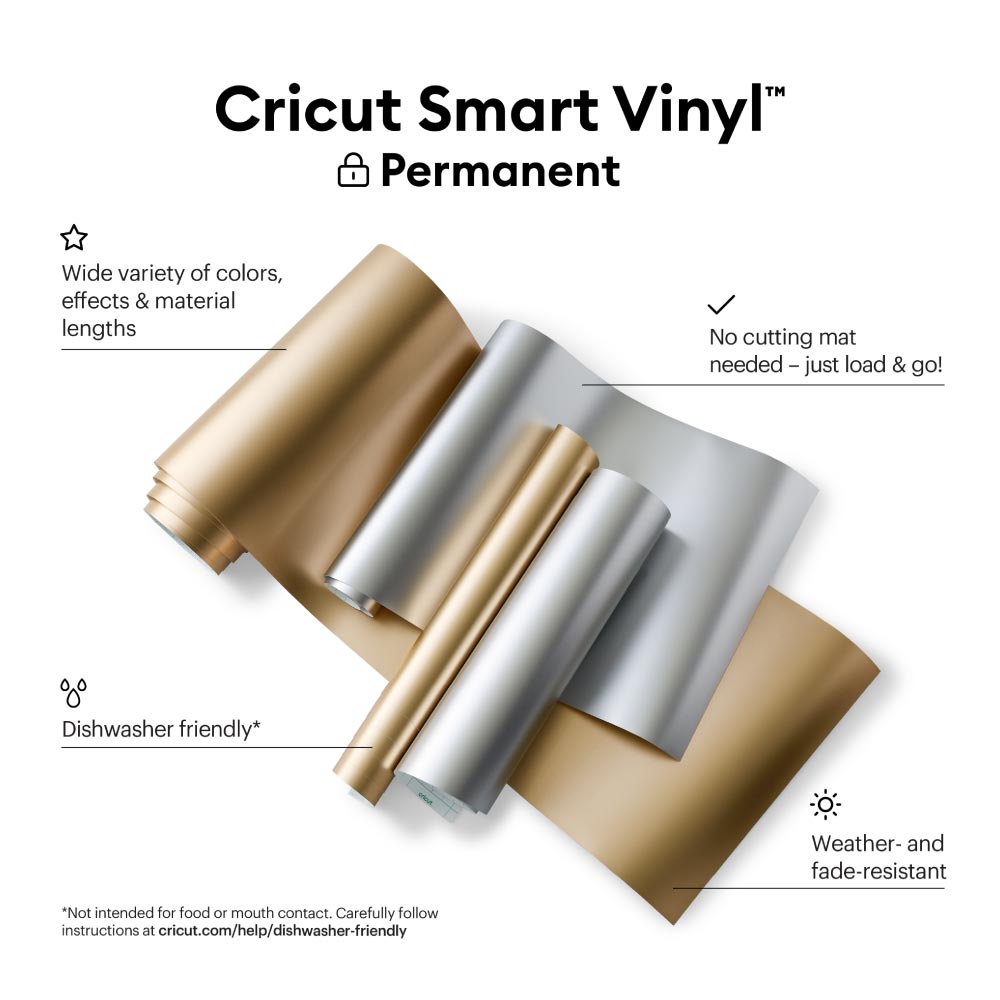 Cricut Smart Permanent Vinyl Matte Metallic (12 ft) - Champagne