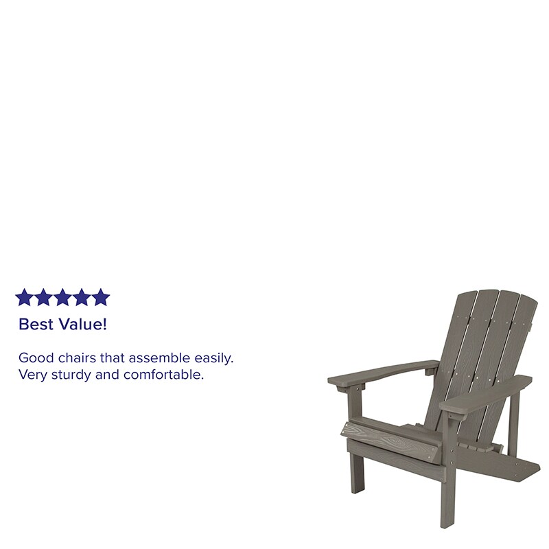 Flash Furniture Gray Wood Adirondack Chair