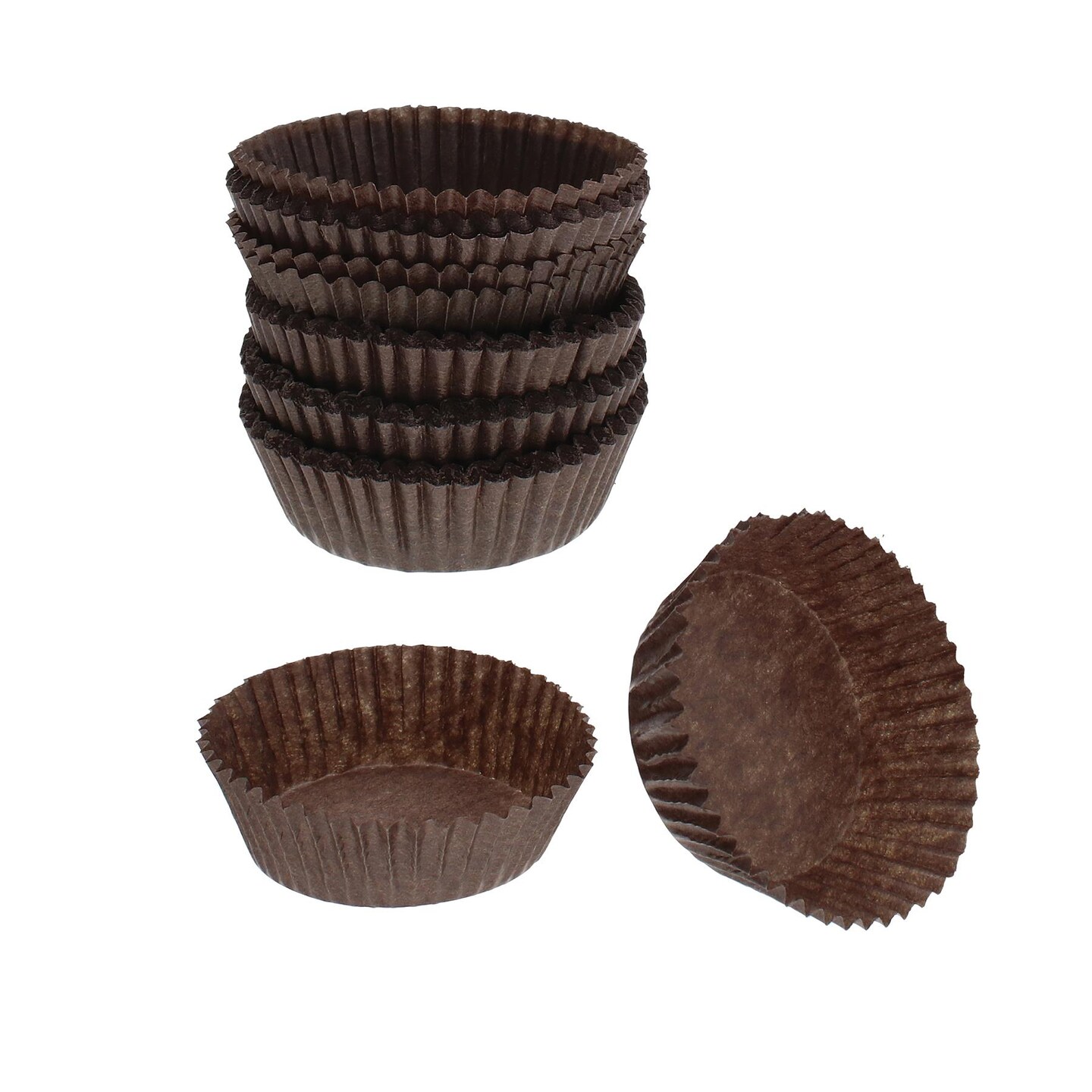 Size #105 Glassine Candy Paper Cups Brown &#x2013; 1-1/2&#x201D; Base, 5/8&#x201D; Wall