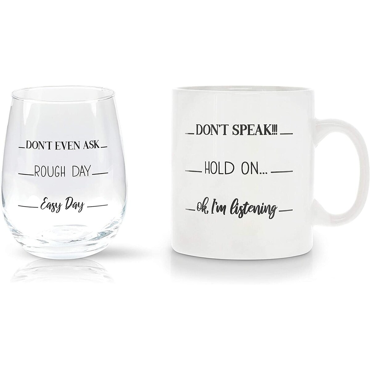 Coffee cup and wine glass set