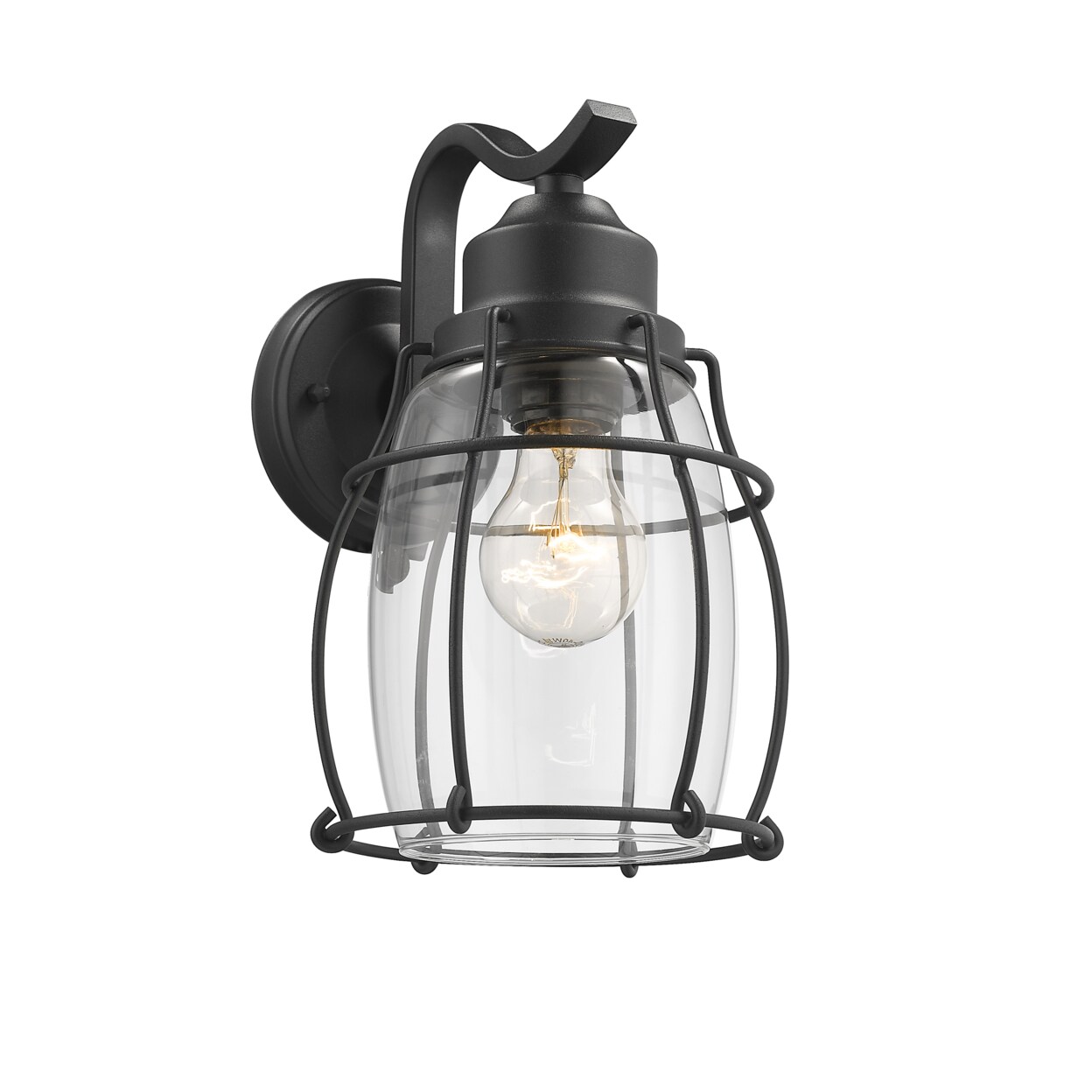 CHLOE Lighting Lighting CHARLOTTE Industrial 1 Light Textured Black Outdoor Wall Sconce 11" Tall