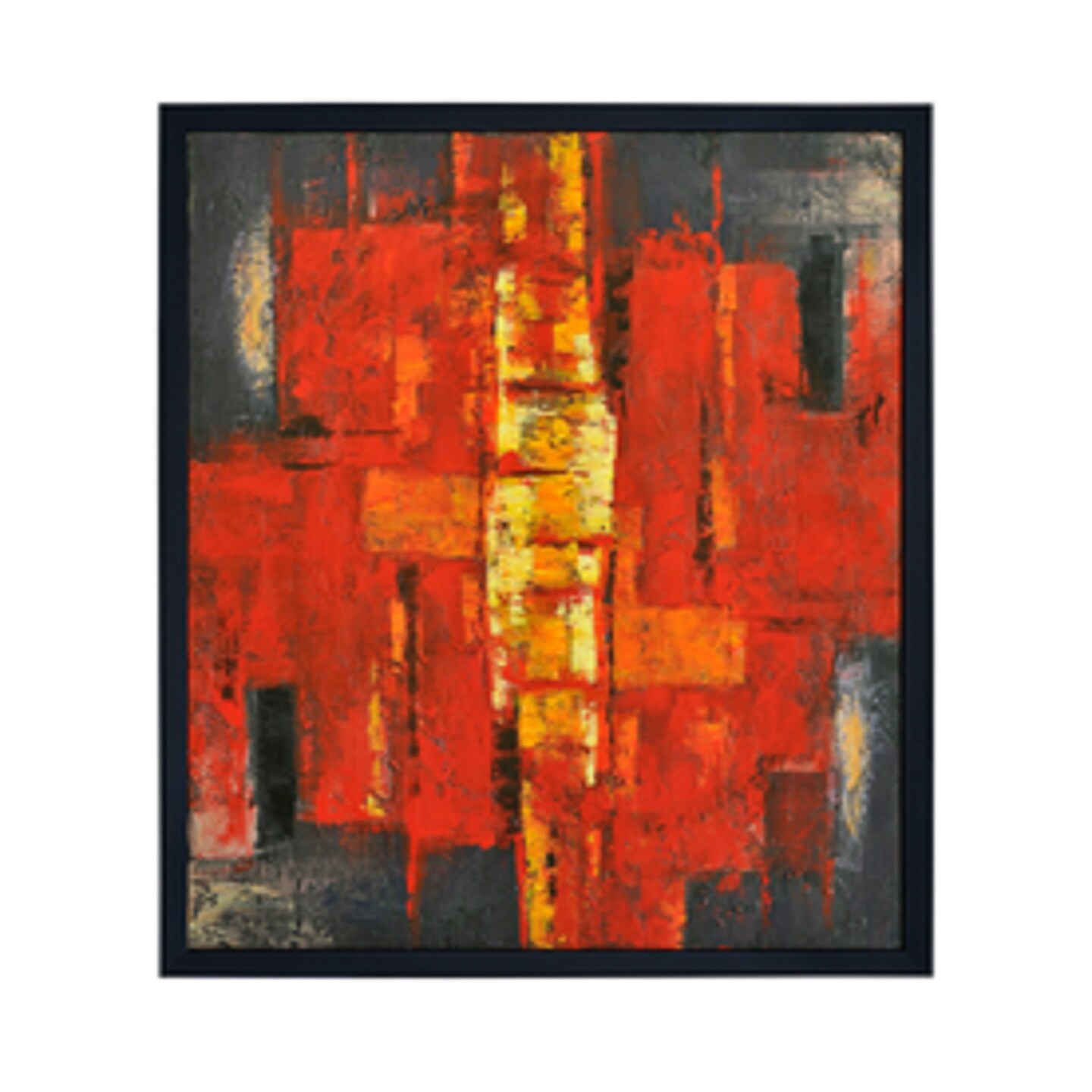 Diva At Home 50” x 40” Hand Painted Multi-Color Abstract Oil Painting on Canvas in Frame