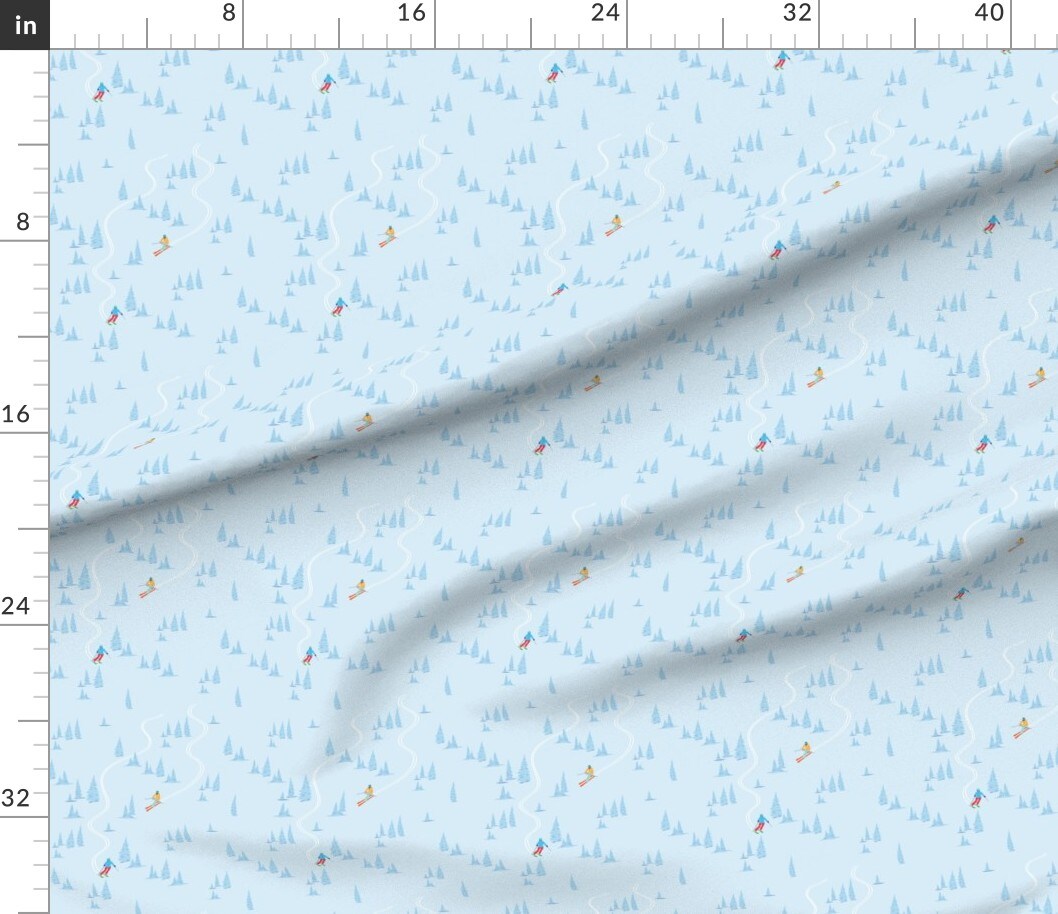 Various Fabrics by the Yard or Fat Quarter Winter Trees Adventure Snow Sport Custom Printed Fabric by Spoonflower