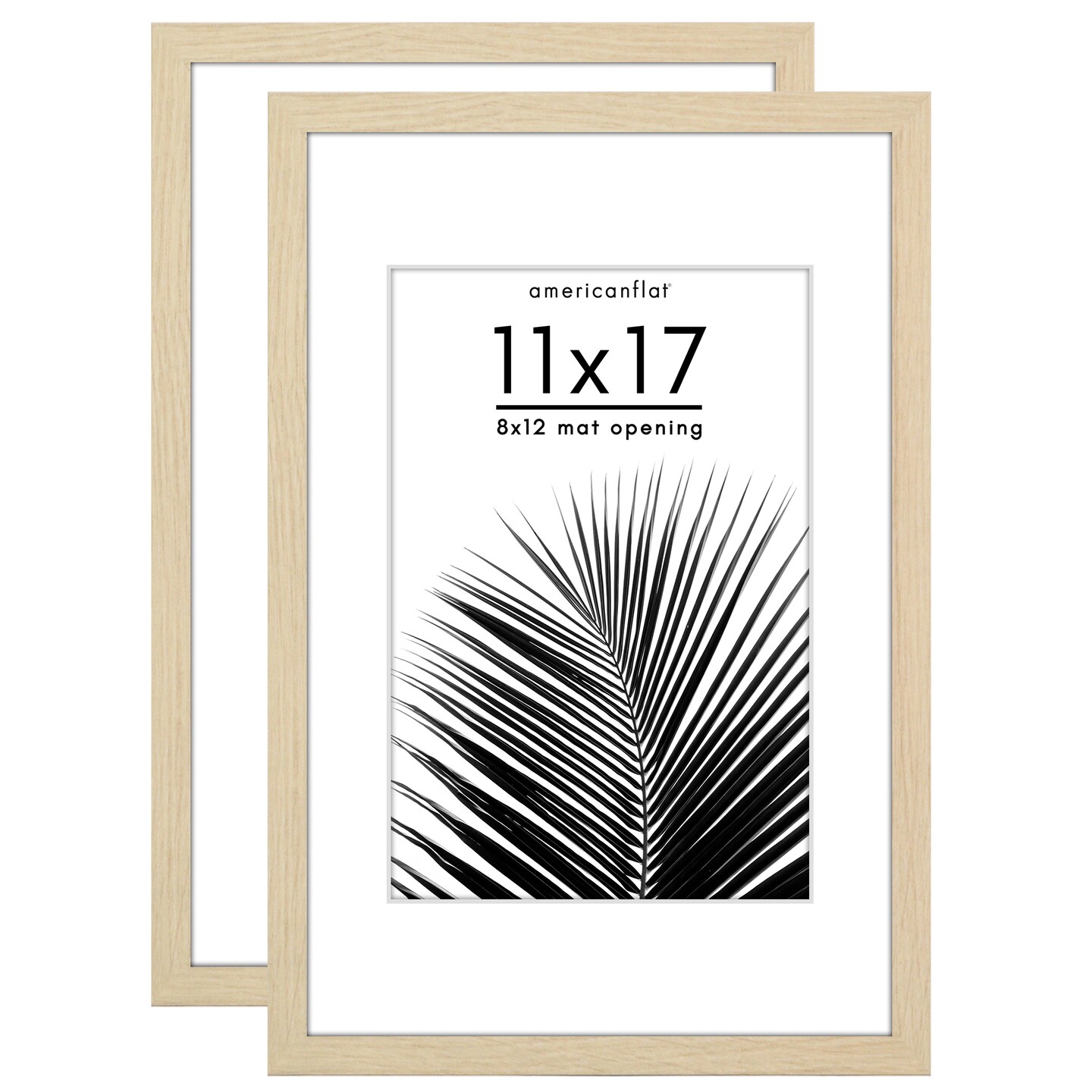 Americanflat 2 Pack of Picture Frames with Mat - Plexiglass Cover