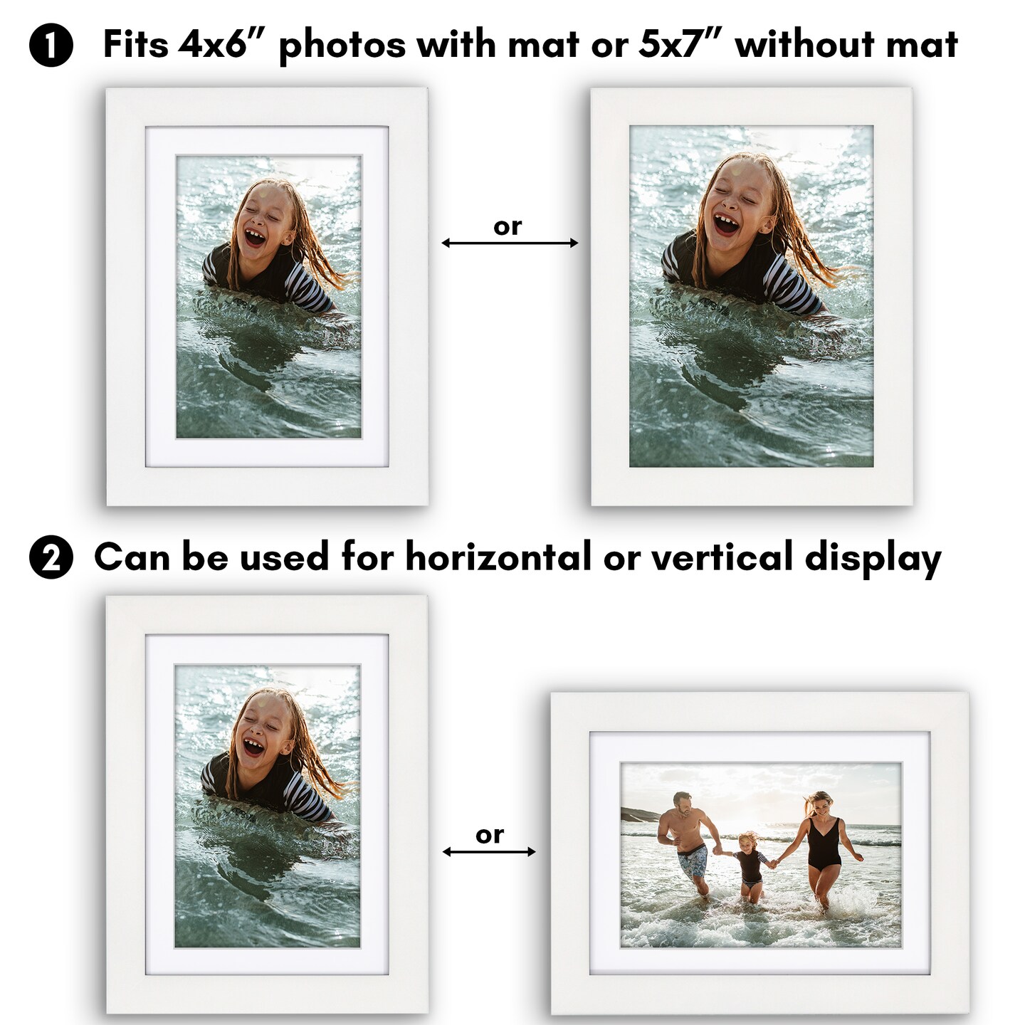 Americanflat Gallery-Style Picture Frame with Mat - Showcase Artwork, Prints, and Photos - Shatter Resistant Glass - Hanging Hardware with Drywall Anchor